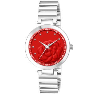 Red Fancy Analog Watch For Women LR317