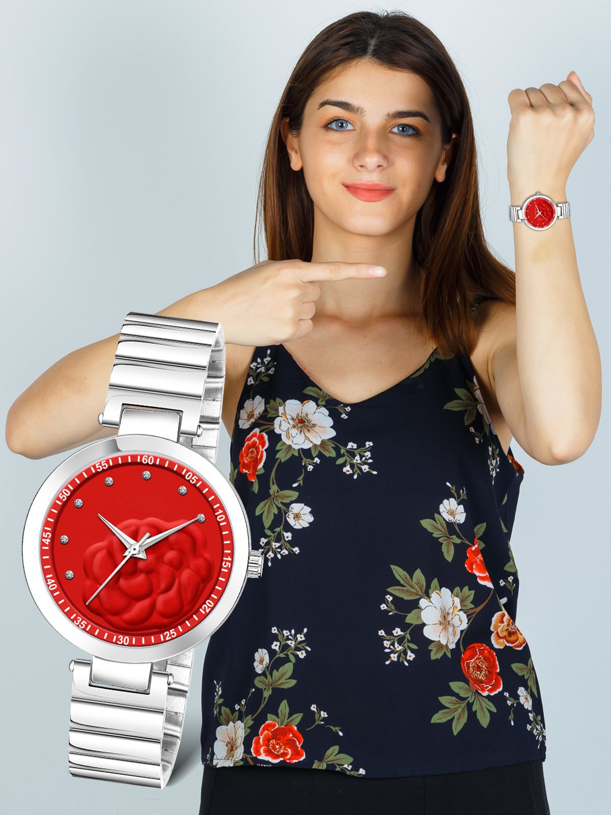 Red Fancy Analog Watch For Women LR317
