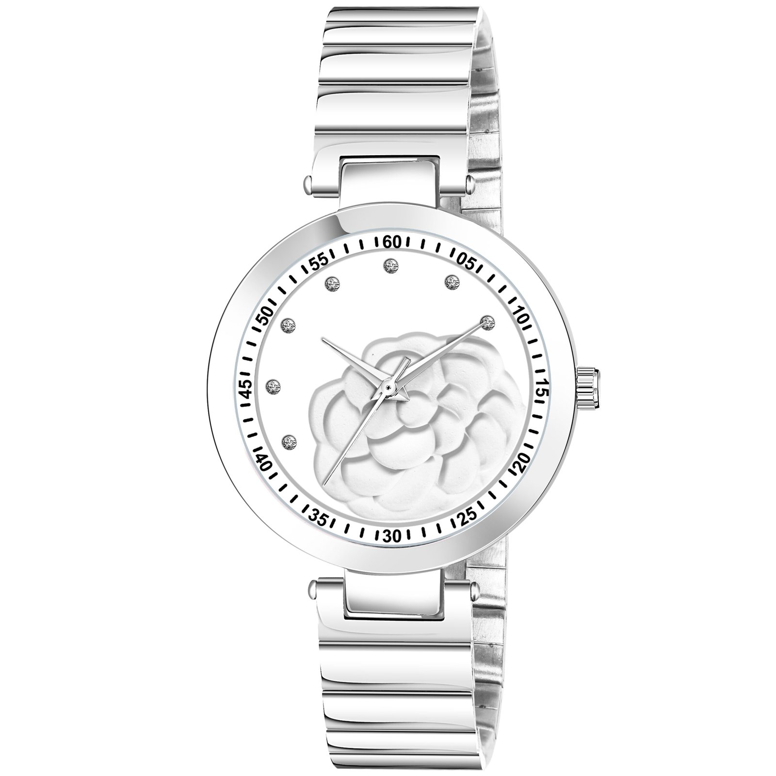 White Fancy Analog Watch For Women LR319