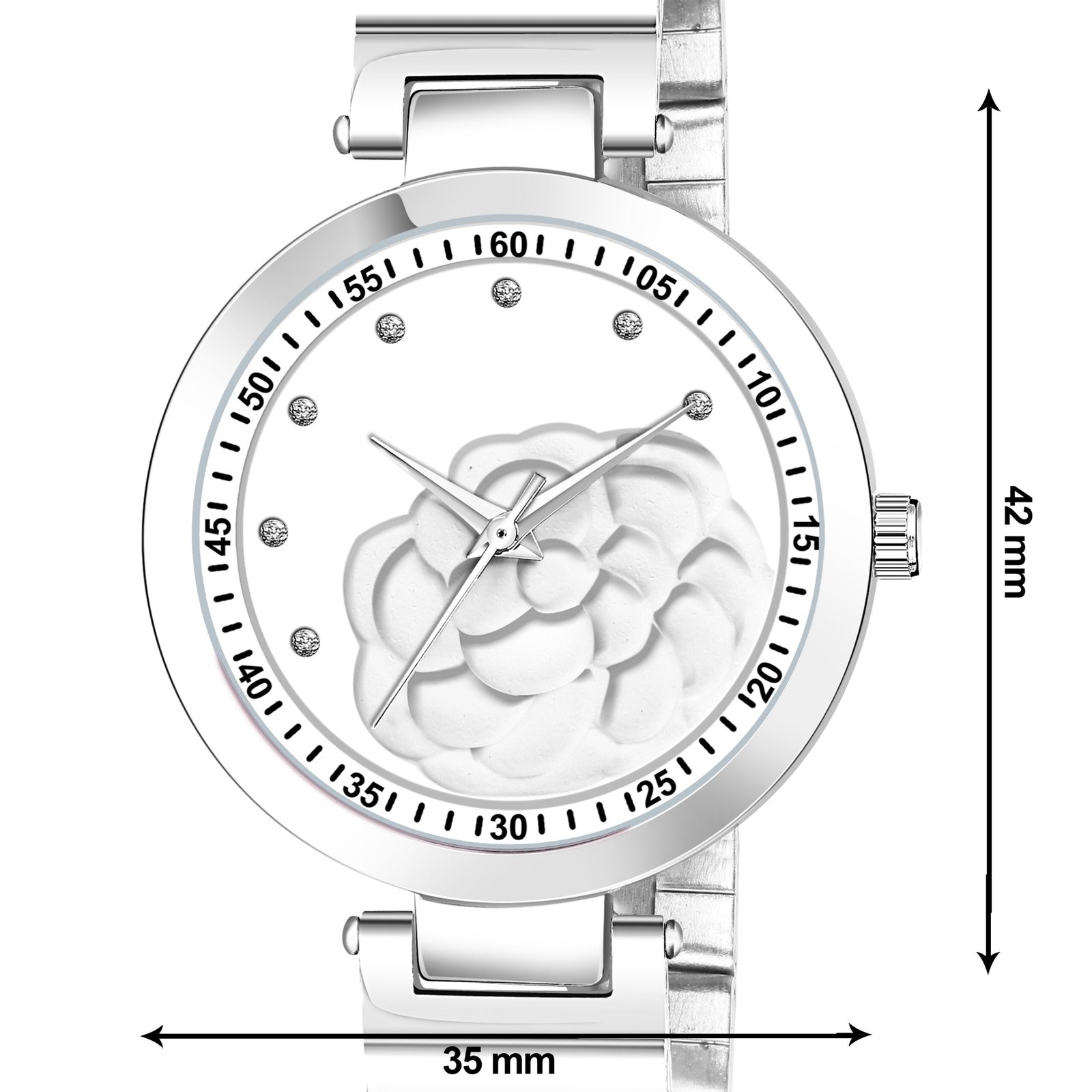 White Fancy Analog Watch For Women LR319