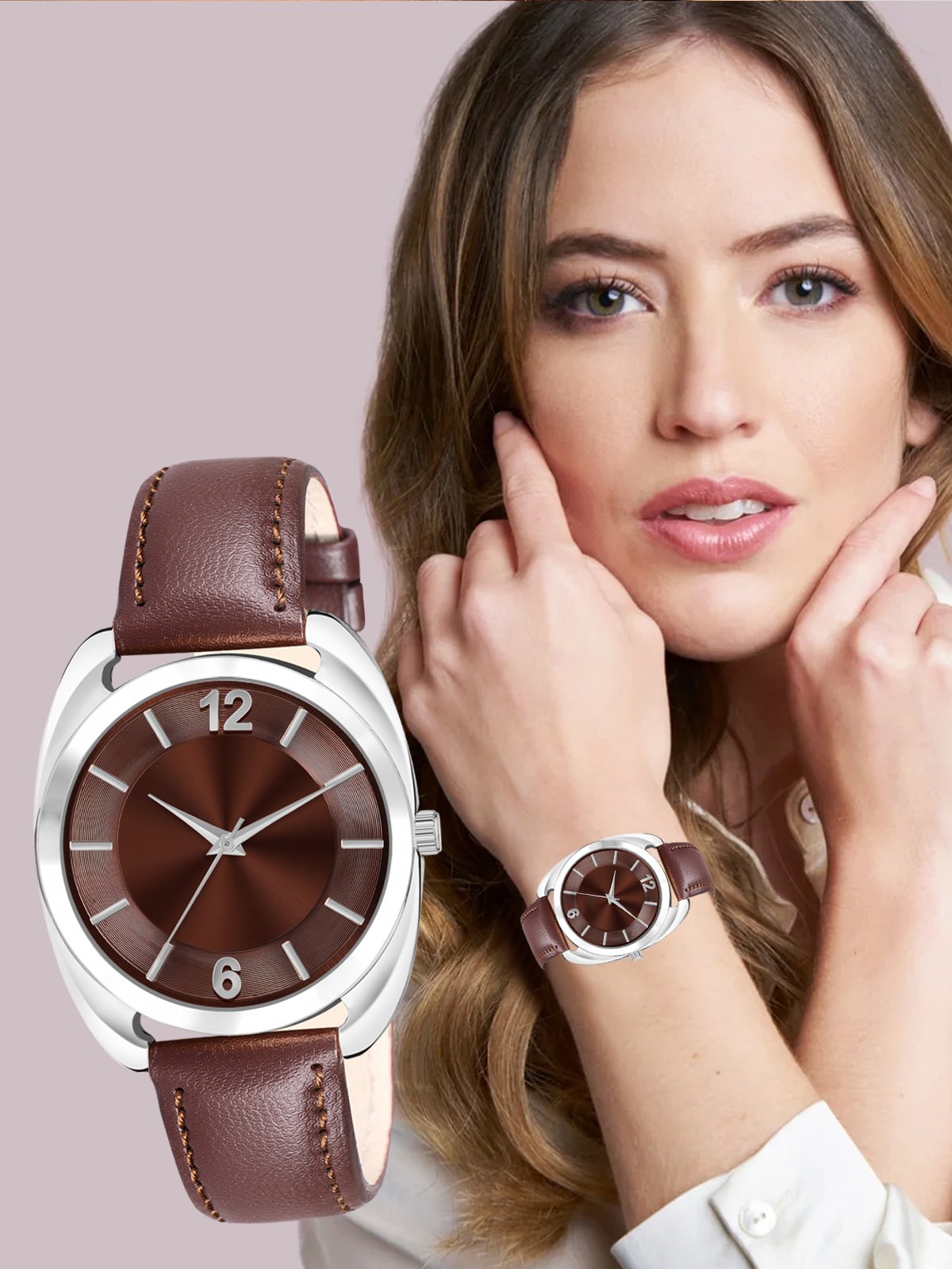 Brown Fancy Casual Watch For Women LR326