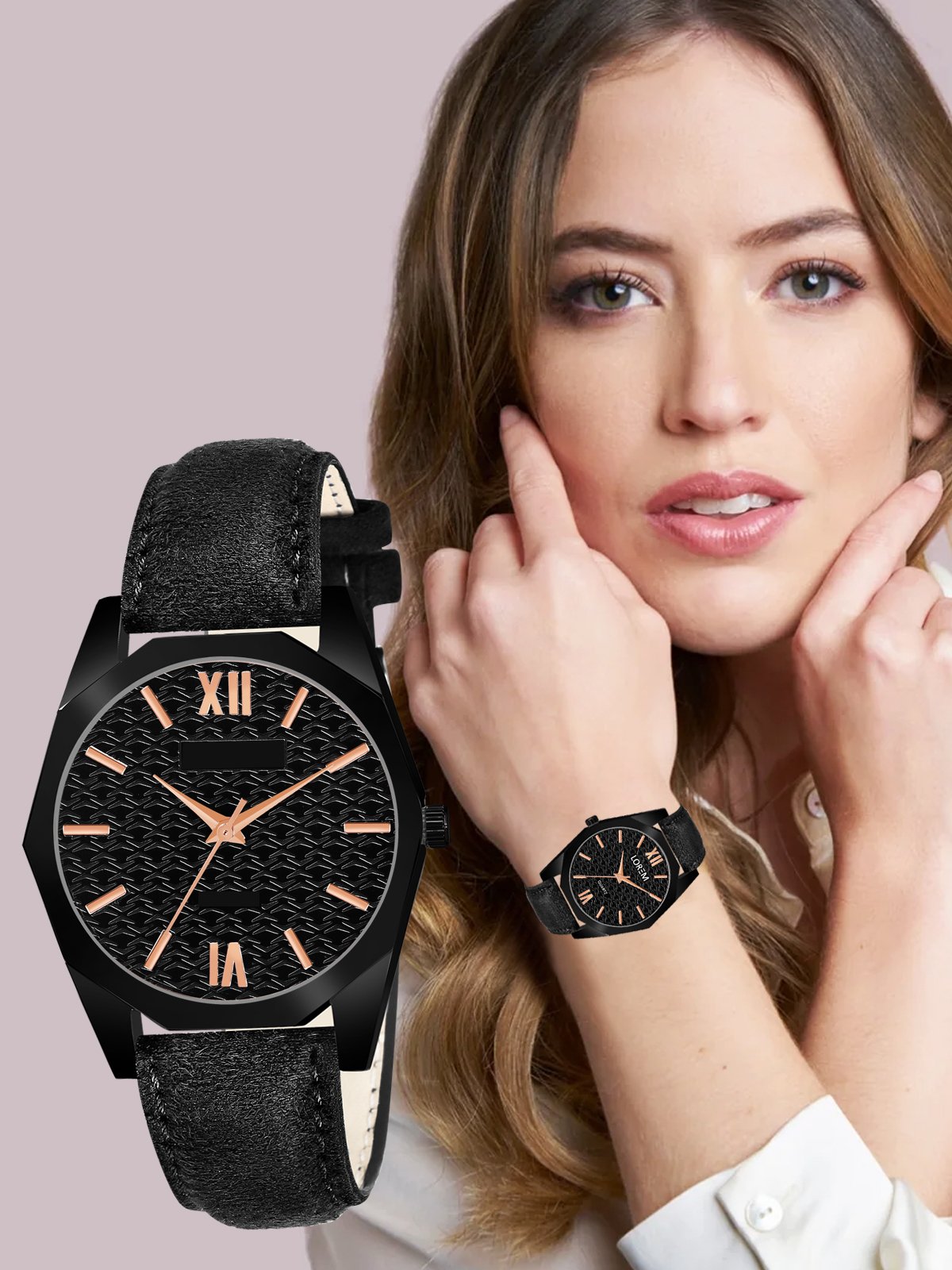 Black Fancy Casual Watch For Women LR328
