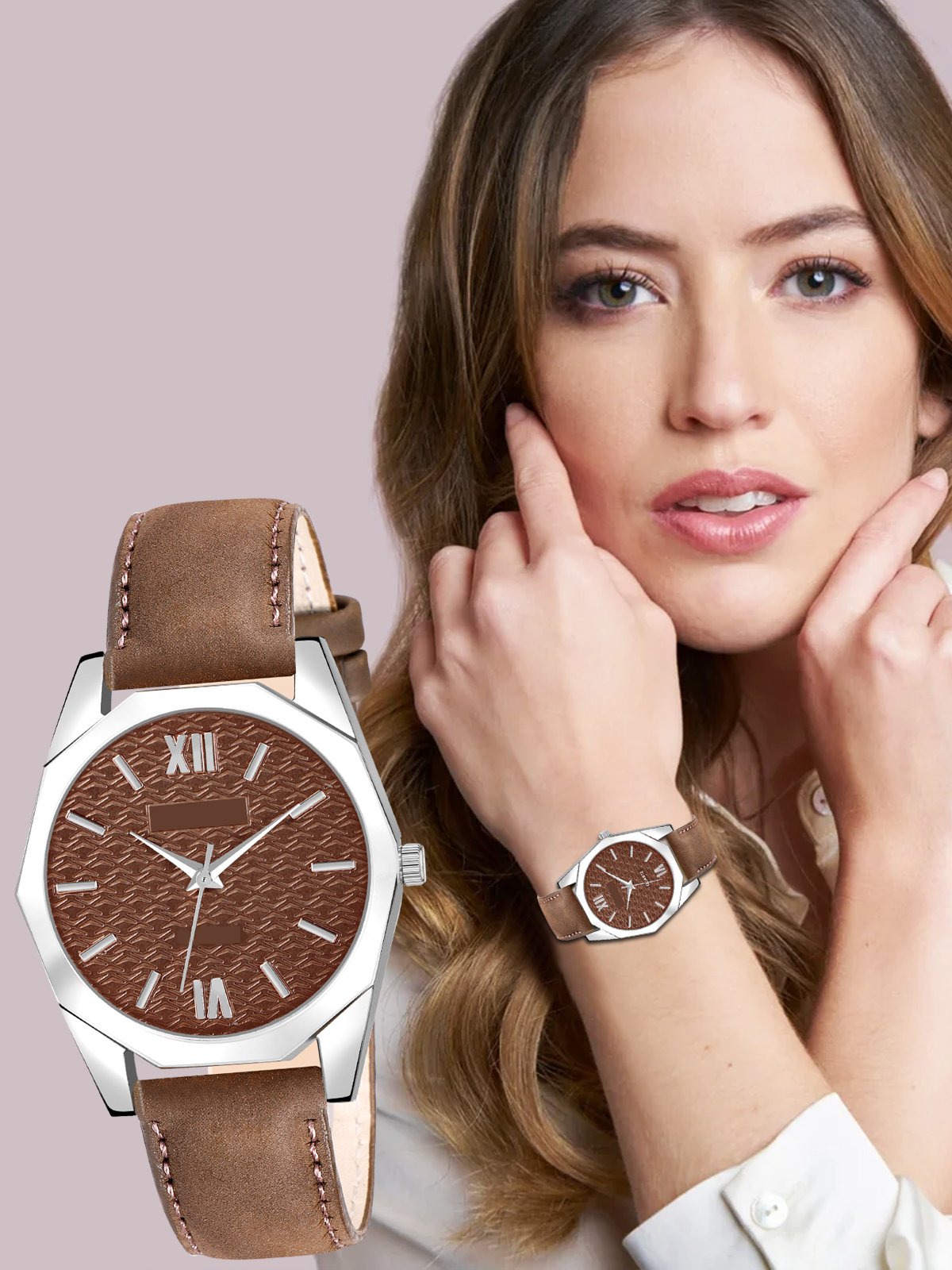 Brown Fancy Casual Watch For Women LR332