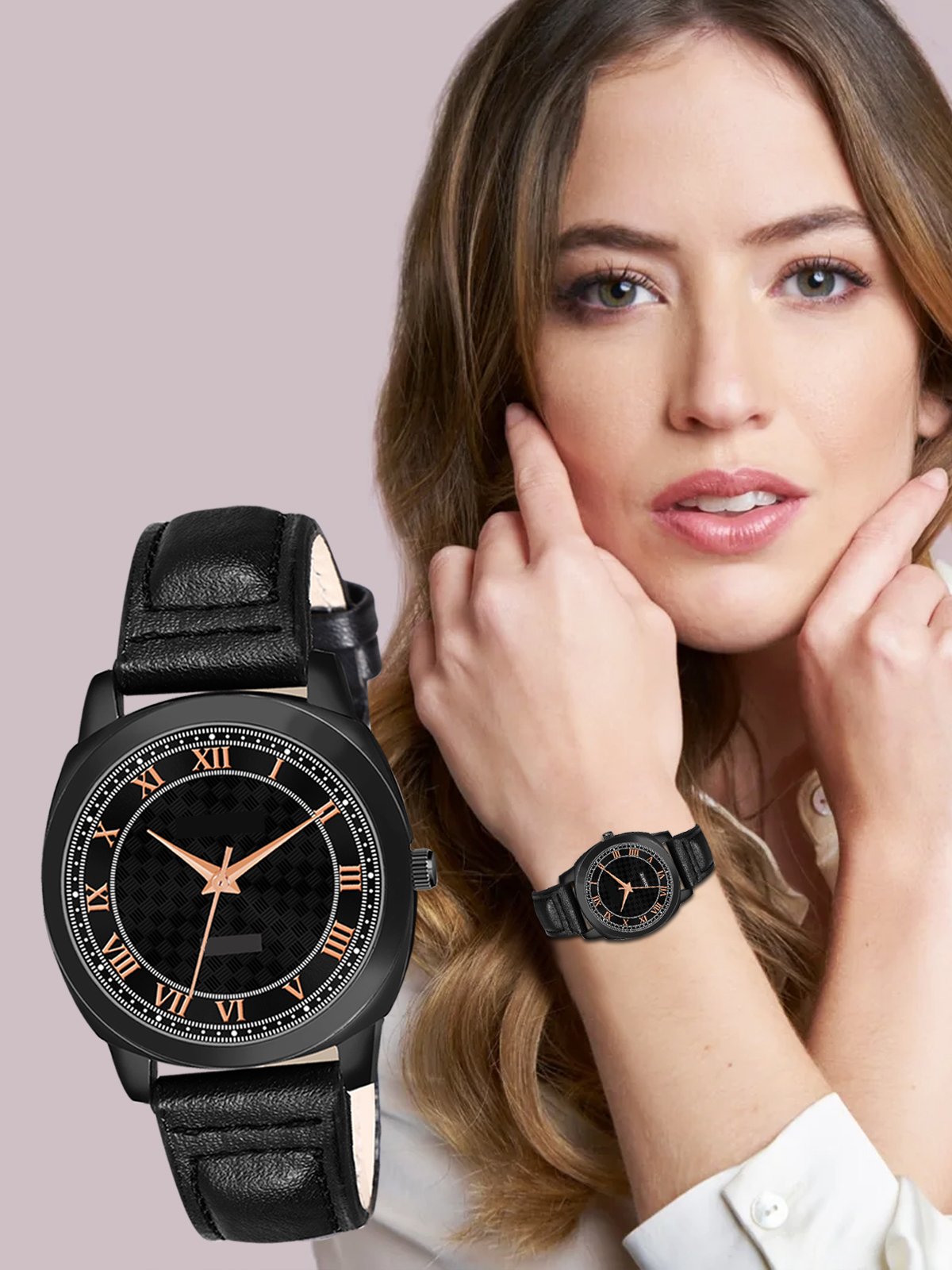 Black Fancy Casual Watch For Women LR334