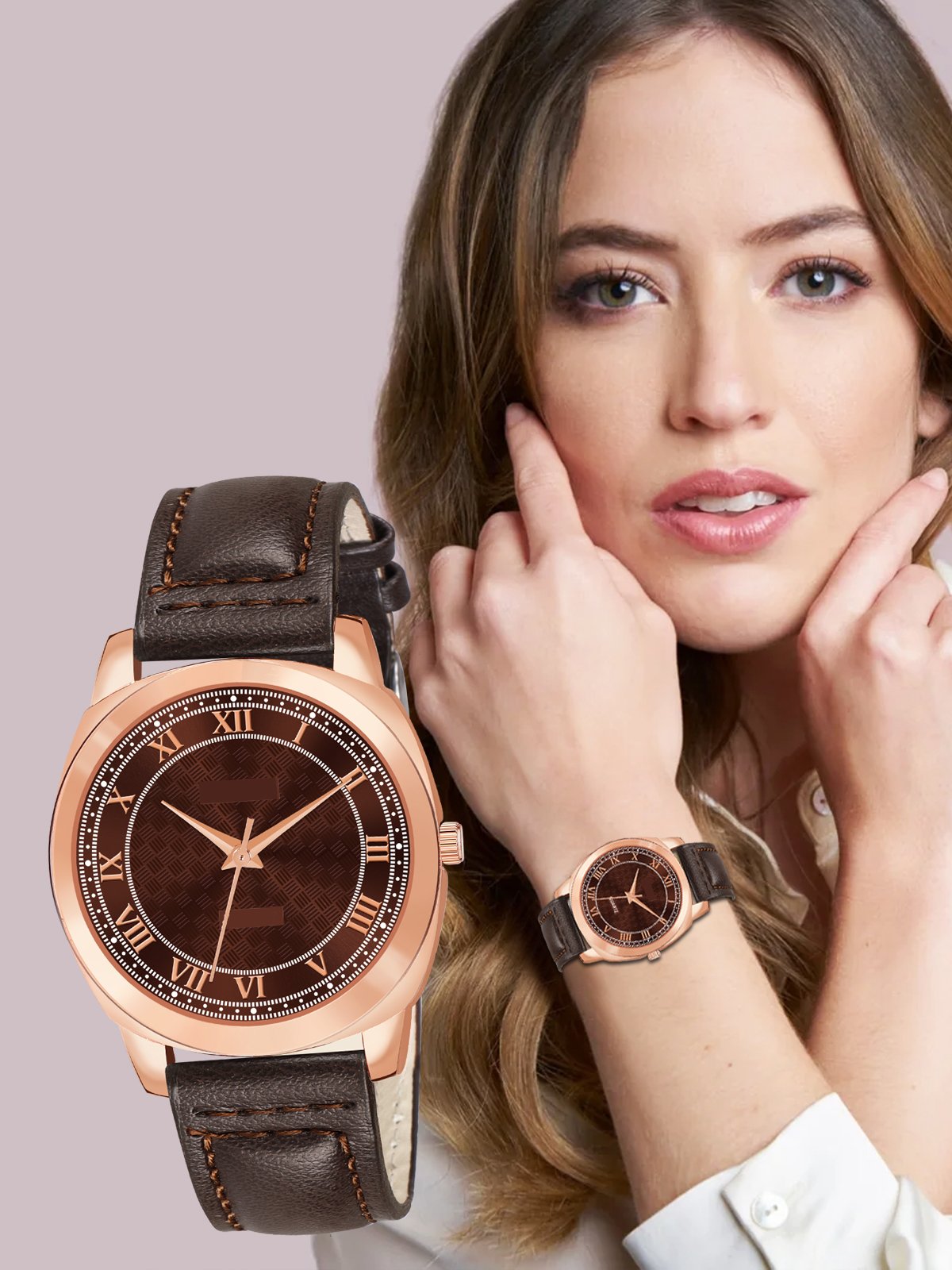 Brown Fancy Casual Watch For Women LR336