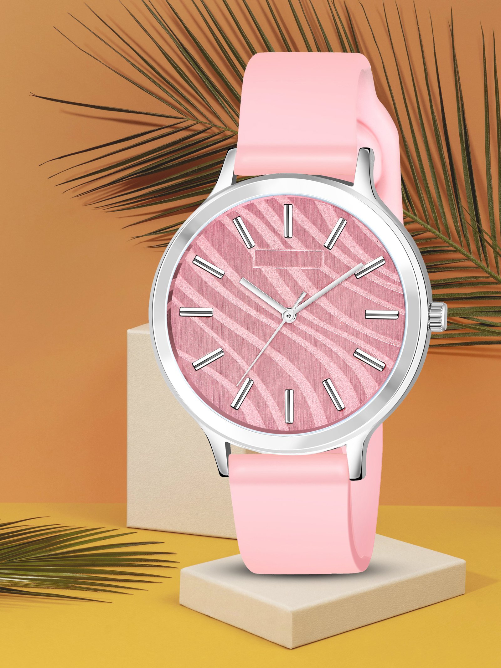 Light Pink Stylish Dial Analog Watch For Women LR351