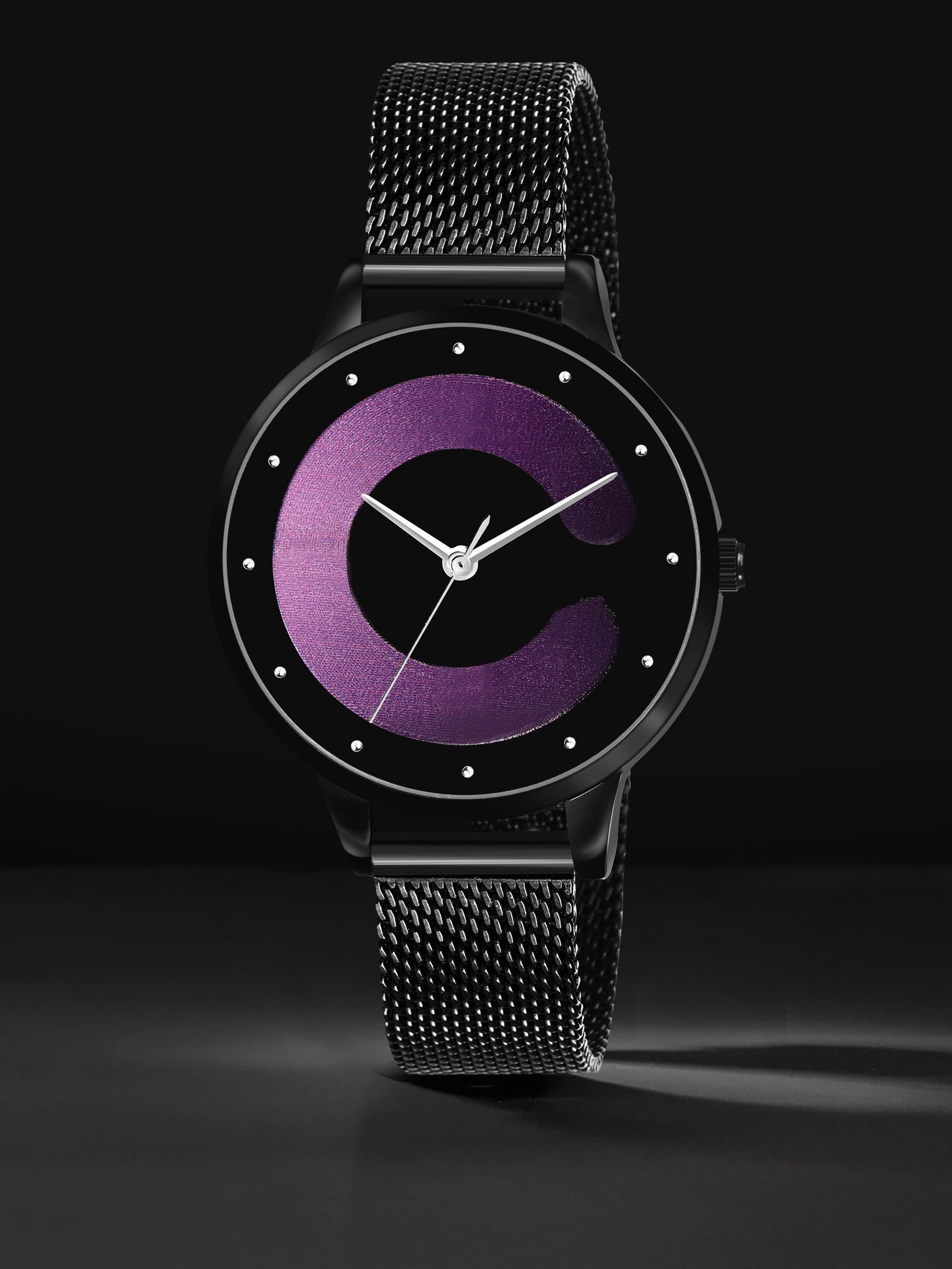 Purple Stylish Dial Analog Watch For Women LR356