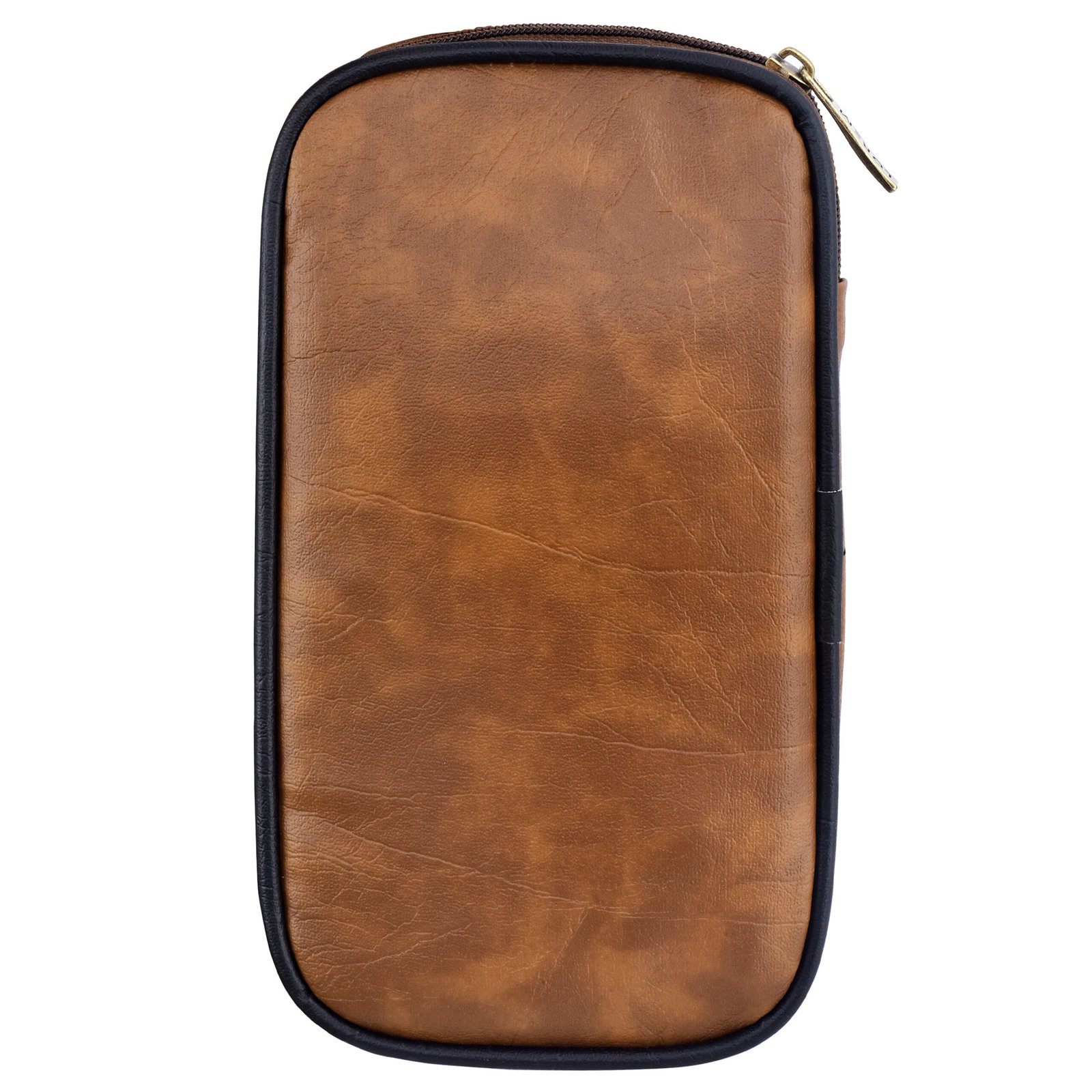 Tan & Black Faux Leather Family Passport Organizer OG01