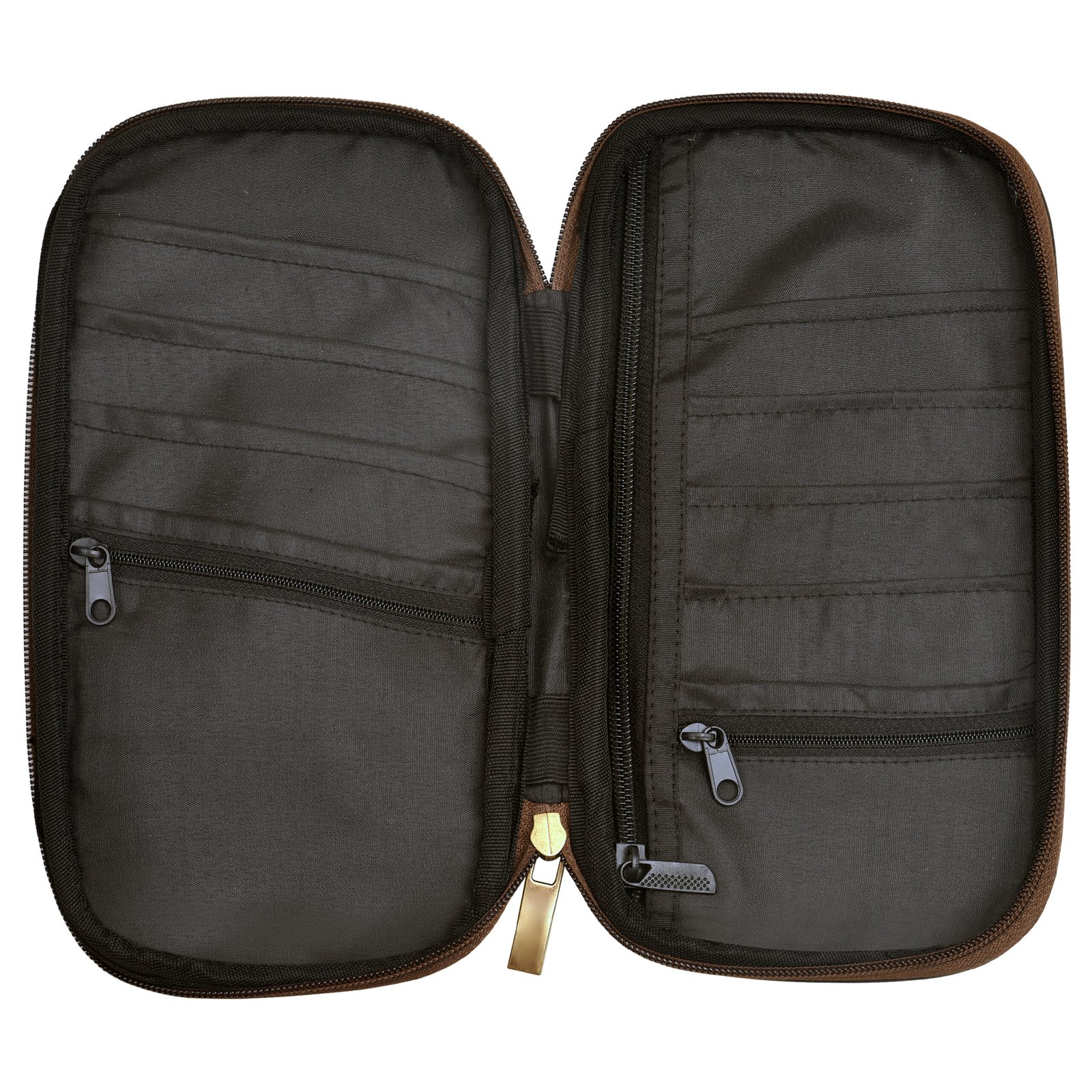 Tan & Black Faux Leather Family Passport Organizer OG01