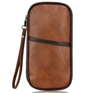 Tan & Brown Faux Leather Family Passport Organizer OG02