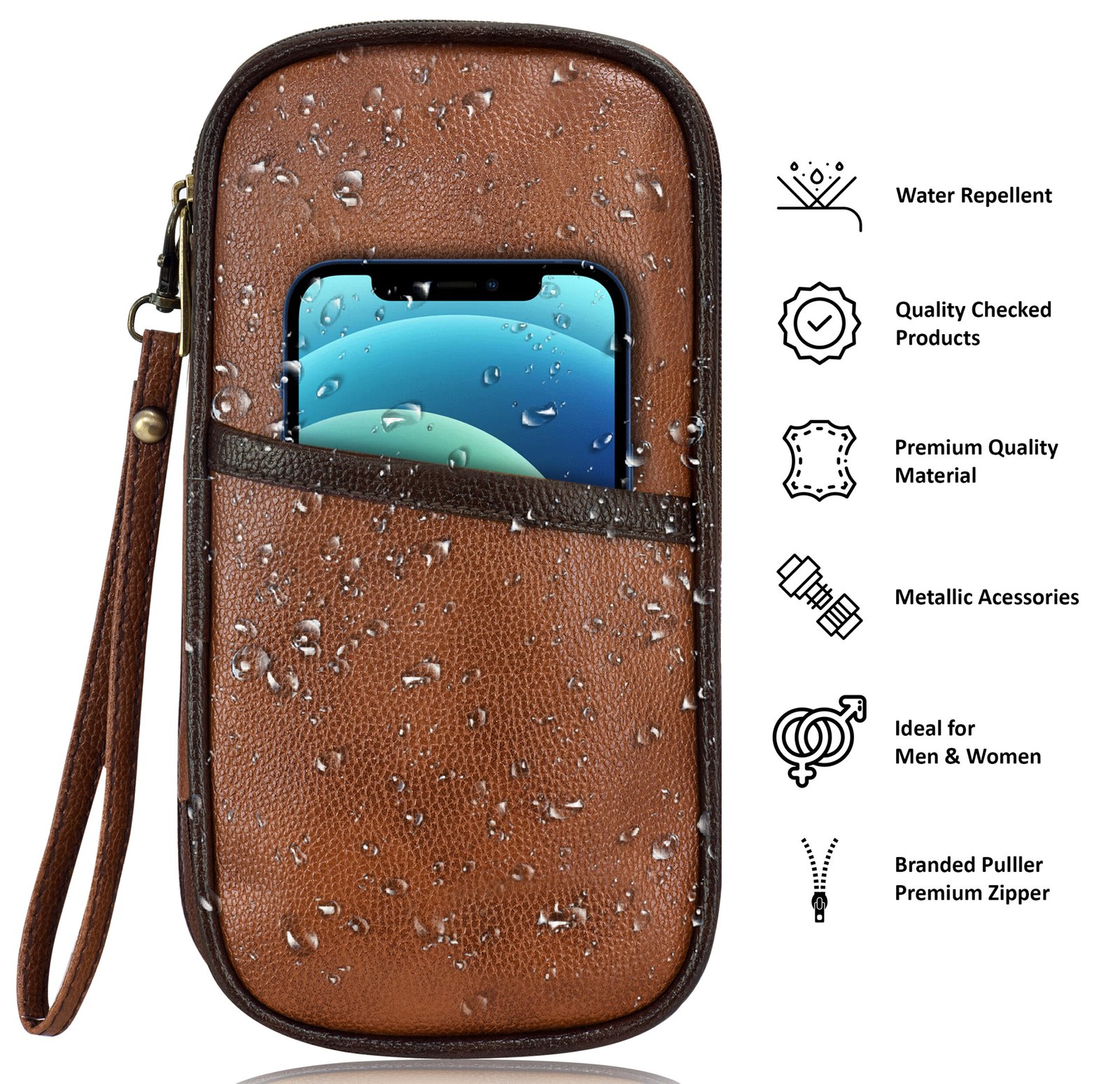 Tan & Brown Faux Leather Family Passport Organizer OG02