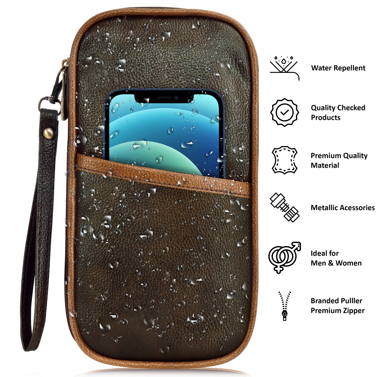 Brown & Tan Faux Leather Family Passport Organizer OG03