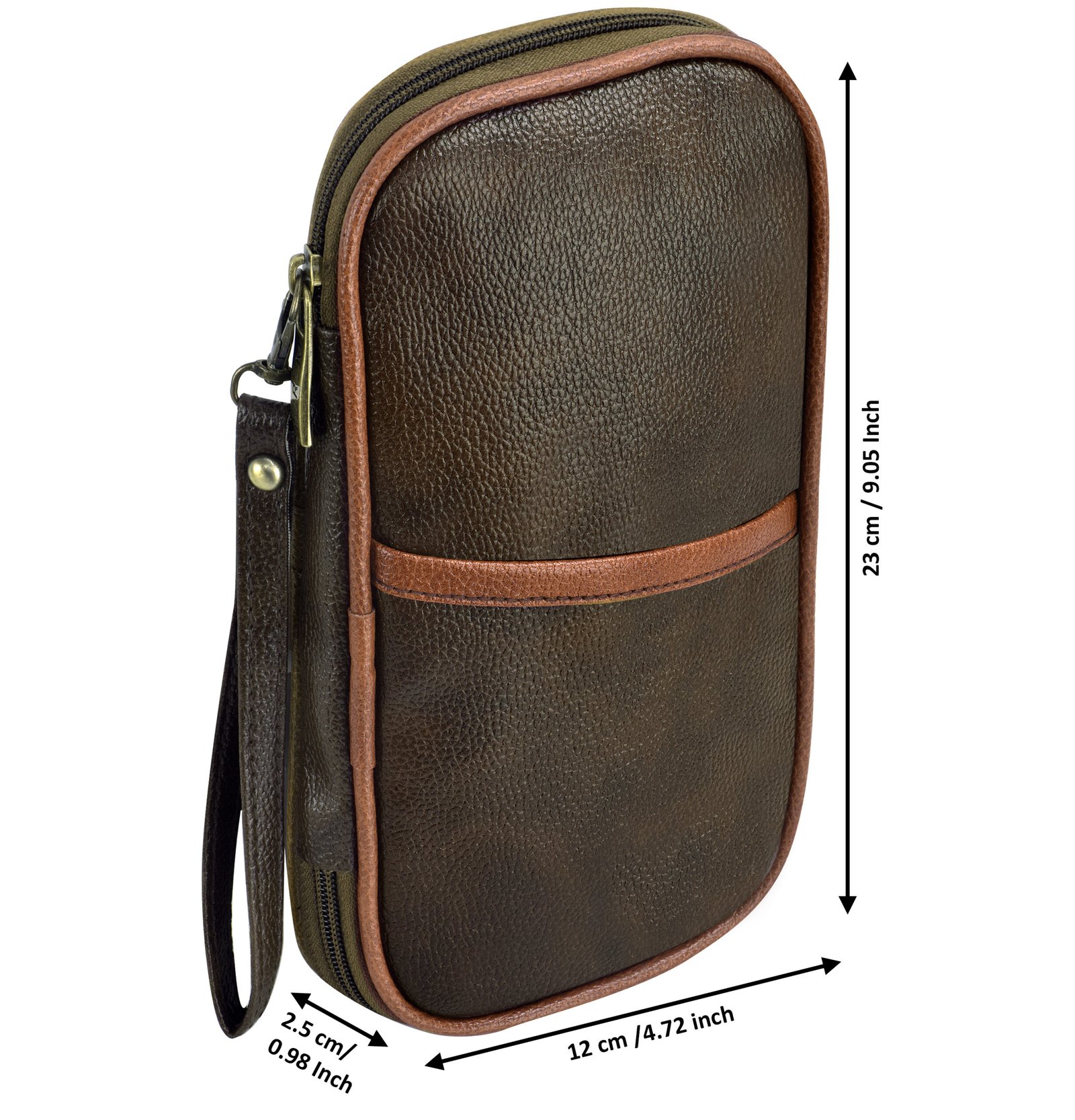 Brown & Tan Faux Leather Family Passport Organizer OG03