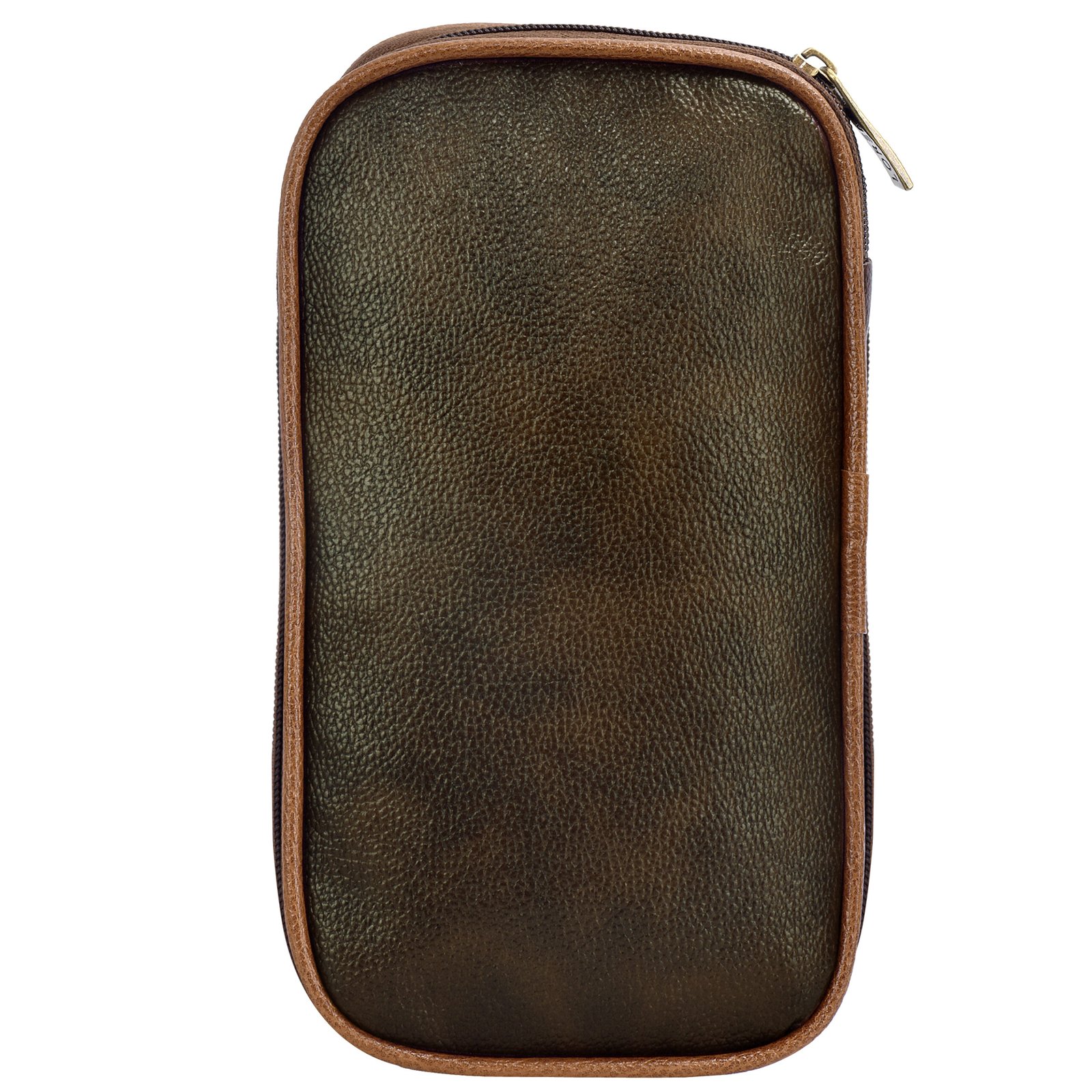 Brown & Tan Faux Leather Family Passport Organizer OG03