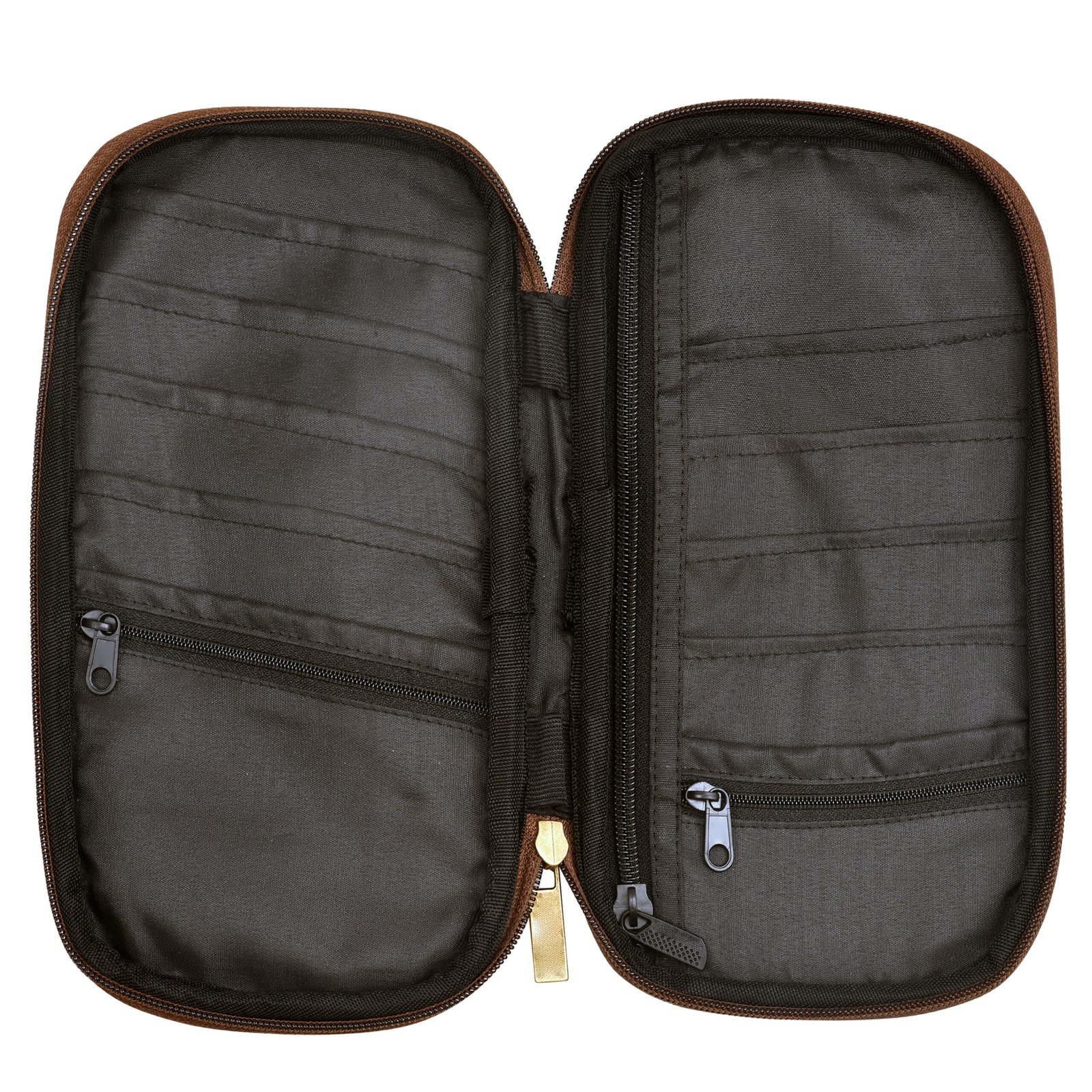 Brown & Tan Faux Leather Family Passport Organizer OG03