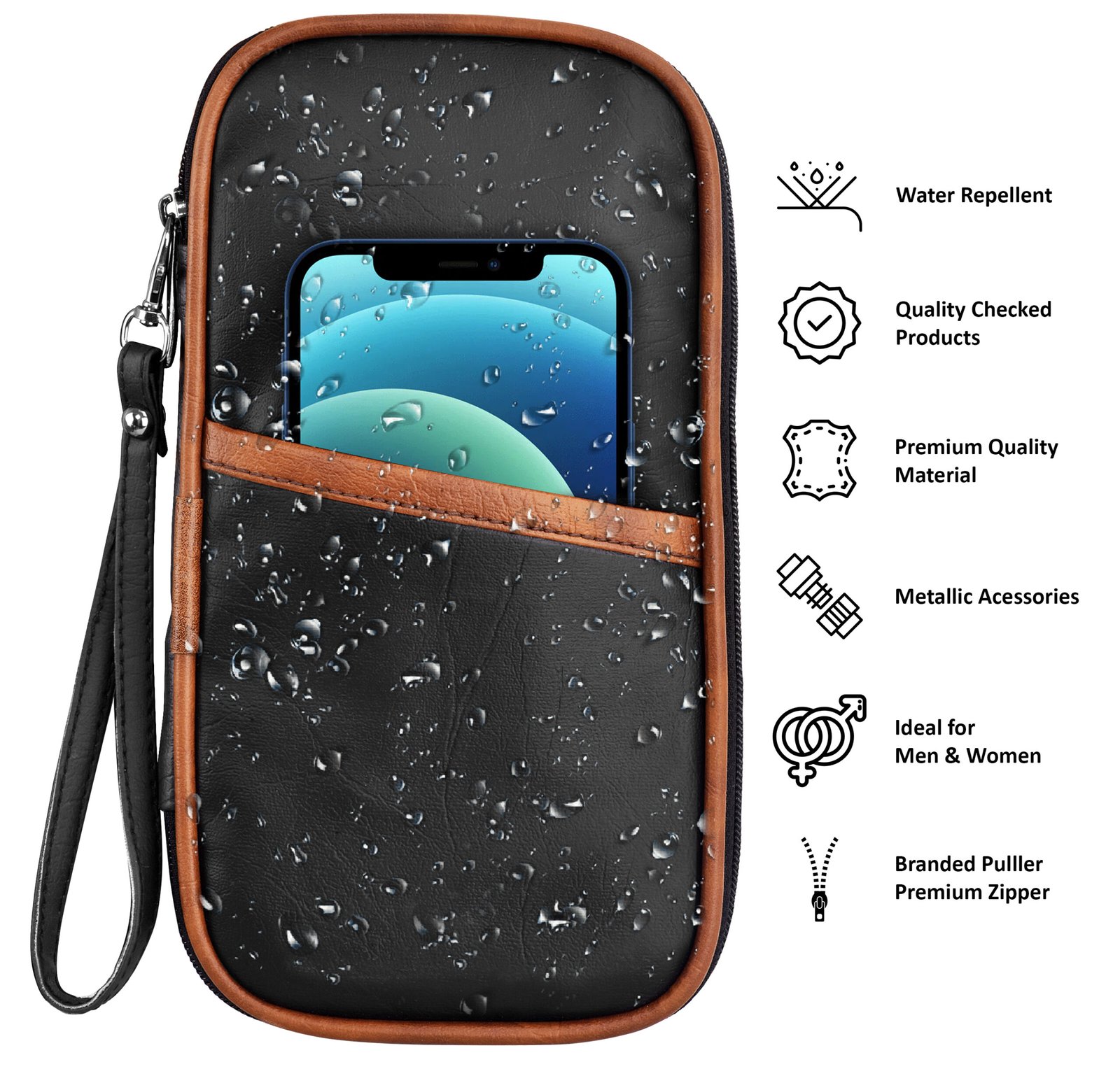 Black & Tan Faux Leather Family Passport Organizer OG04