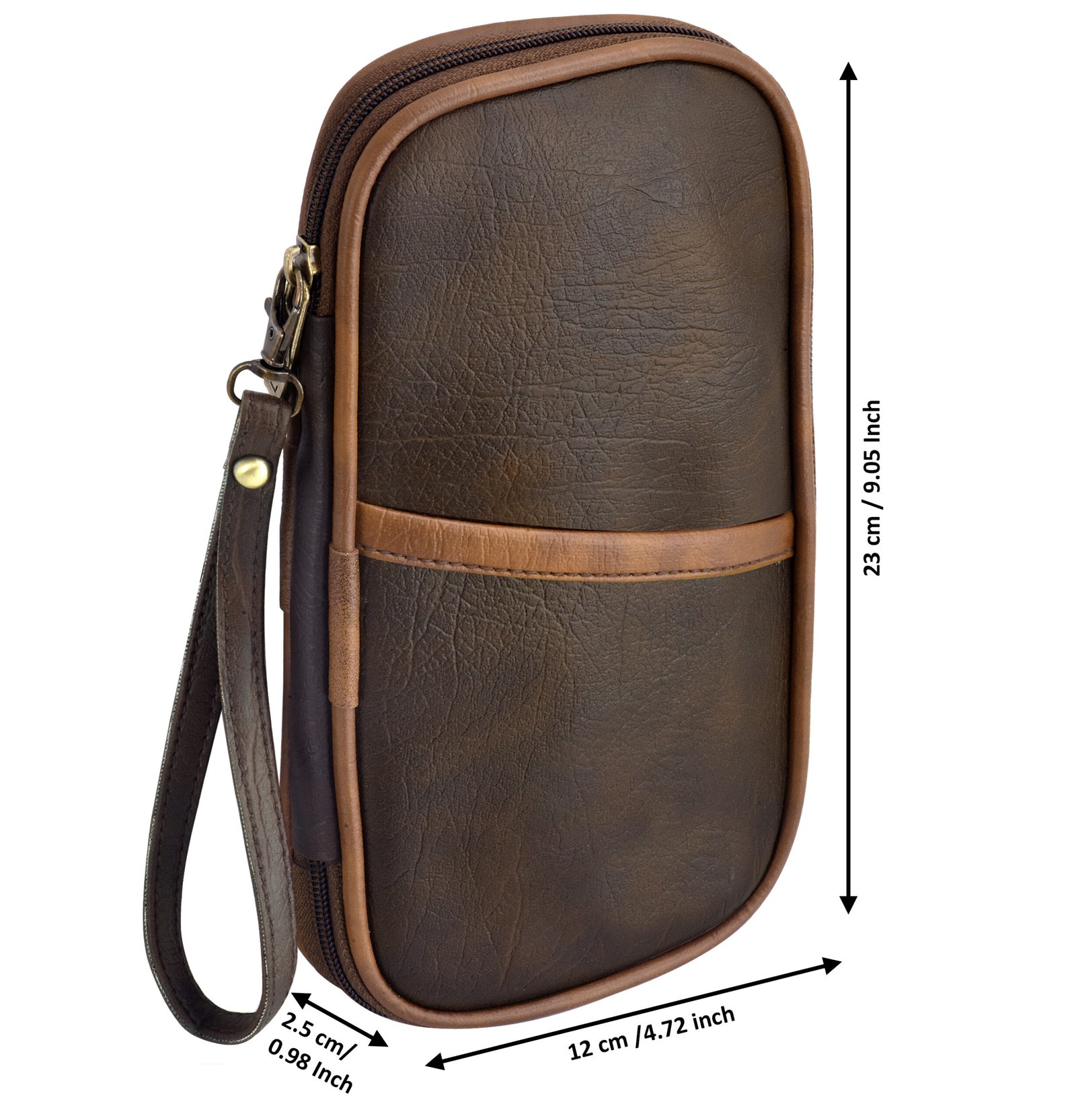 Brown & Tan Faux Leather Family Passport Organizer OG05