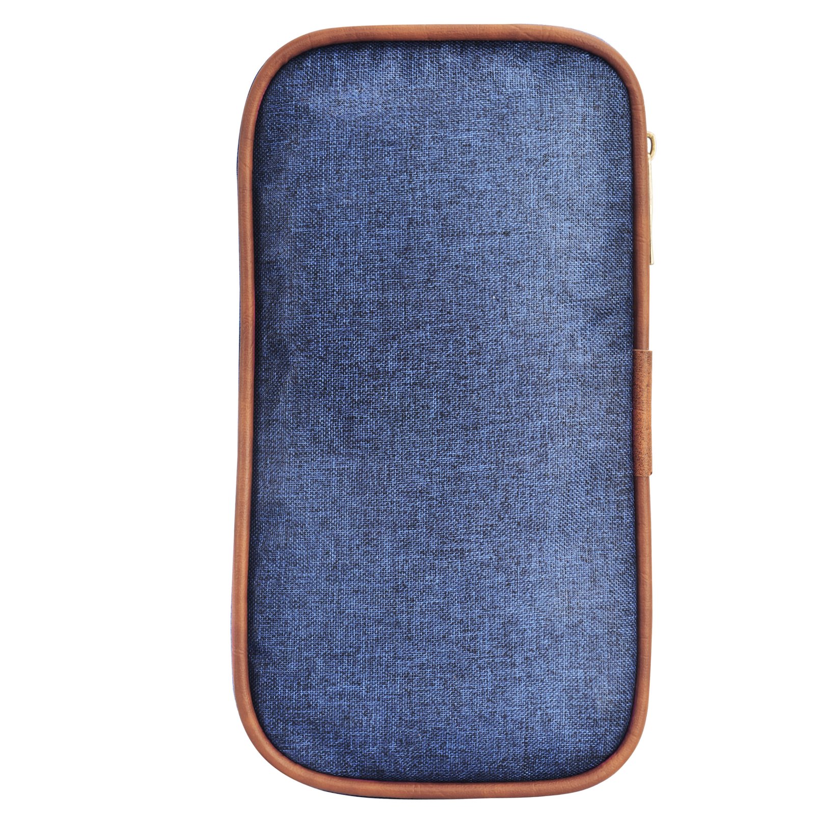 Blue & Tan Linen PVC Family Passport Organizer OG06
