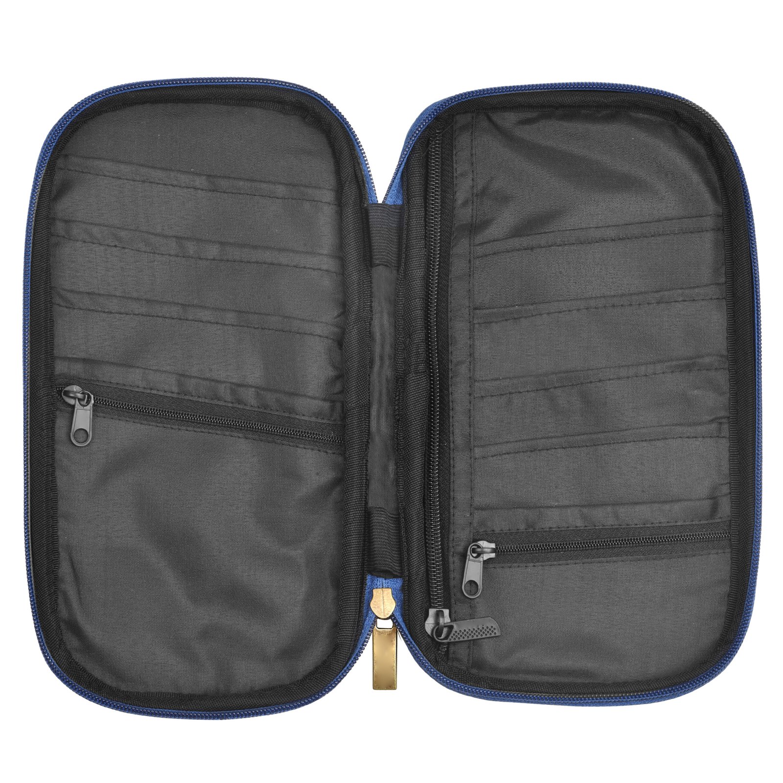 Blue & Tan Linen PVC Family Passport Organizer OG06