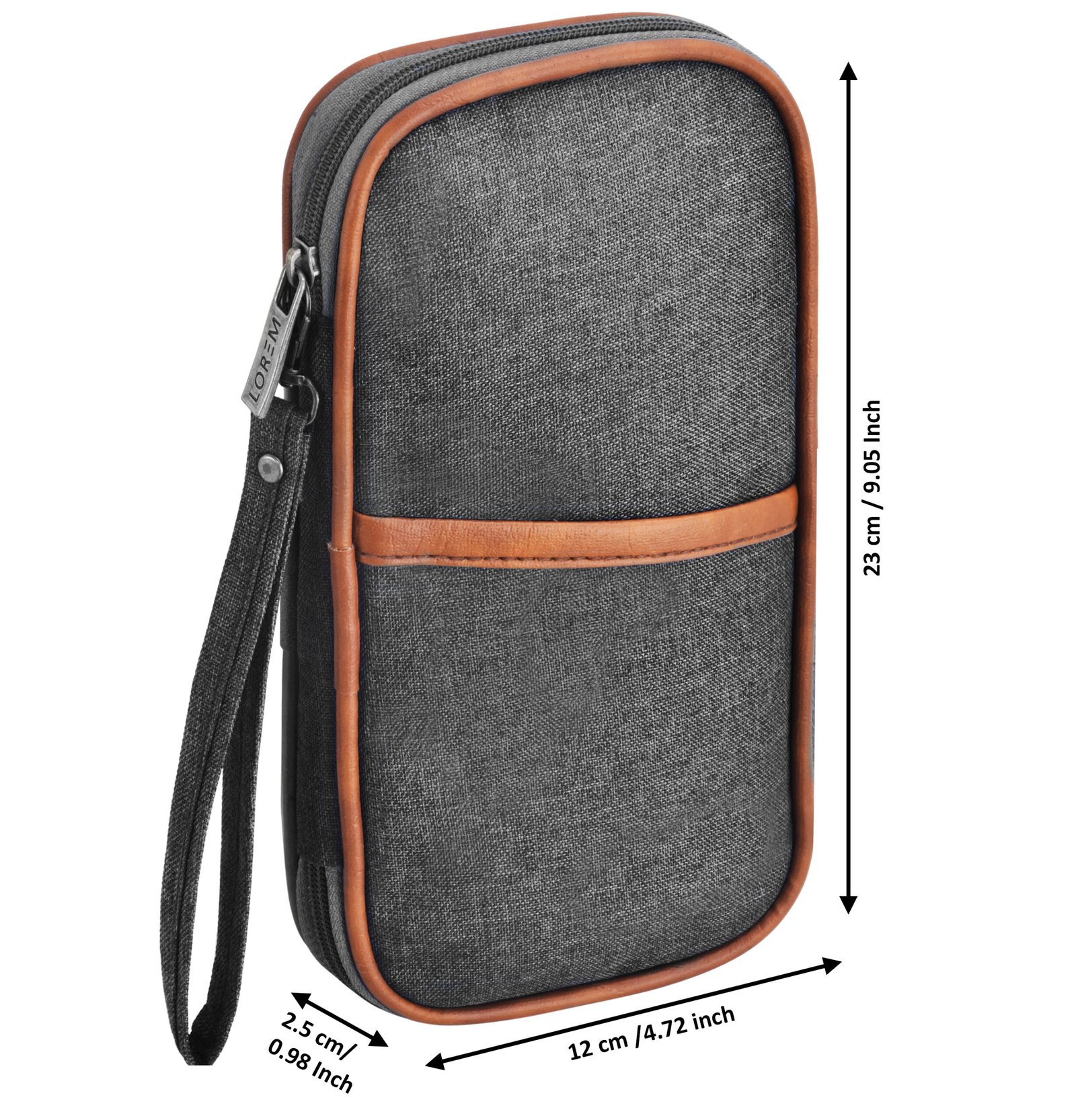 Grey & Tan Linen PVC Family Passport Organizer OG07