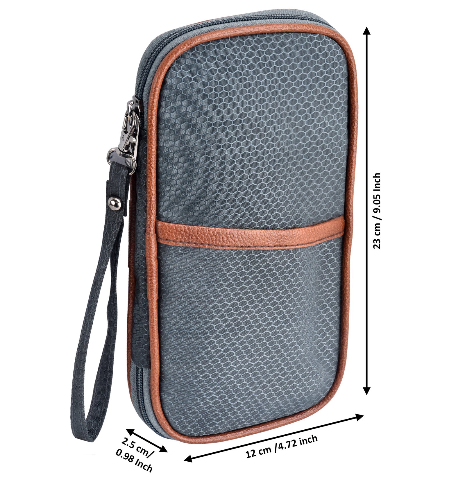 Grey & Tan Linen PVC Family Passport Organizer OG08