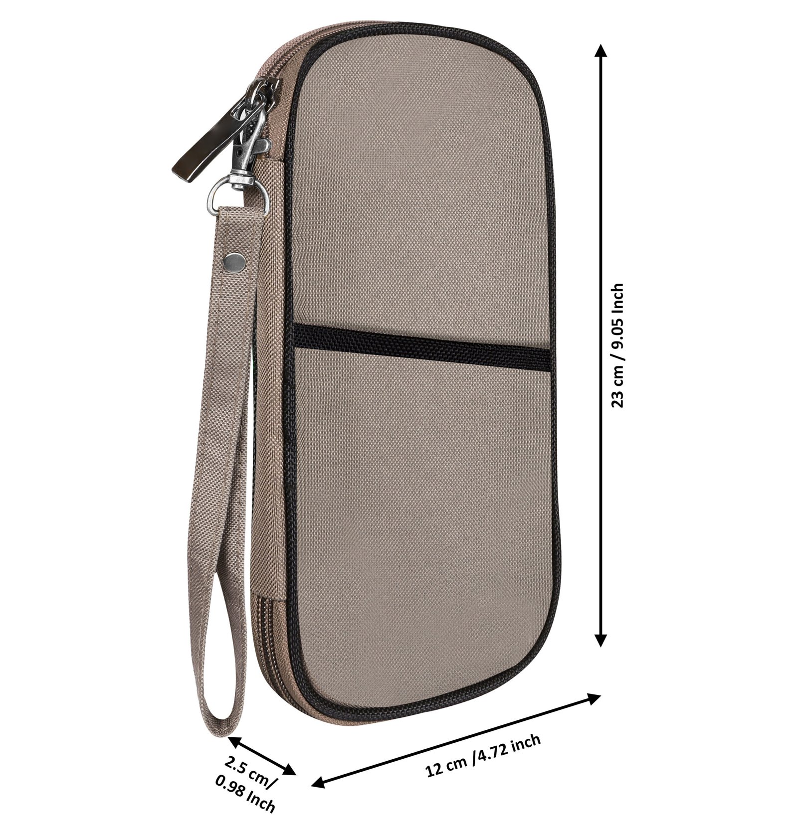 Grey & Black PVC Coated Matty Fabric Family Passport Organizer OG14