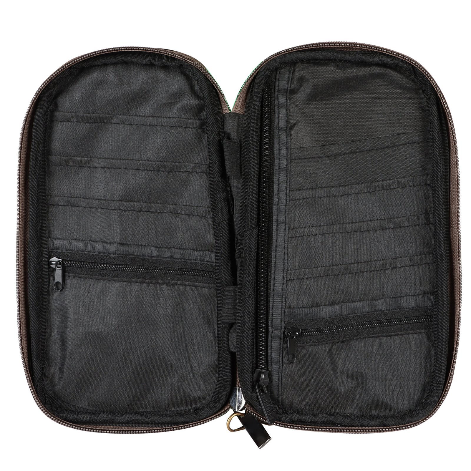 Grey & Black PVC Coated Matty Fabric Family Passport Organizer OG14