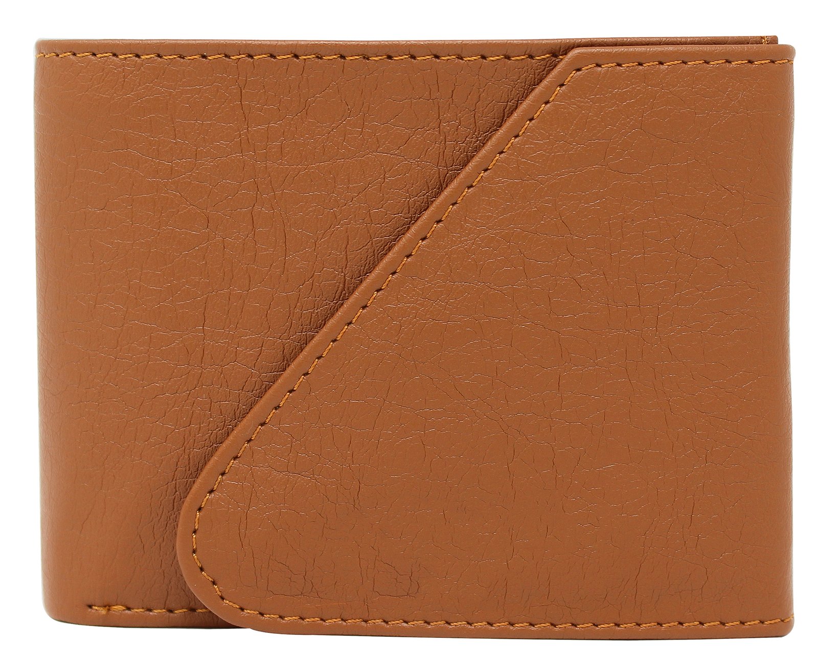 Tan Designer Tri-Fold Faux Leather 5 ATM Card Slots Wallet For Men WL01