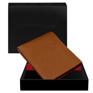 Tan Card Slot Album Bi-Fold Faux Leather 9 ATM Card Slots Wallet For Men WL02