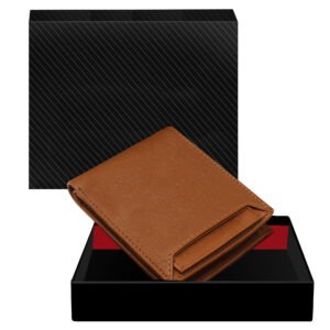 Tan Removable Card Holder Bi-Fold Faux Leather 7 ATM Card Slots Wallet For Men WL03