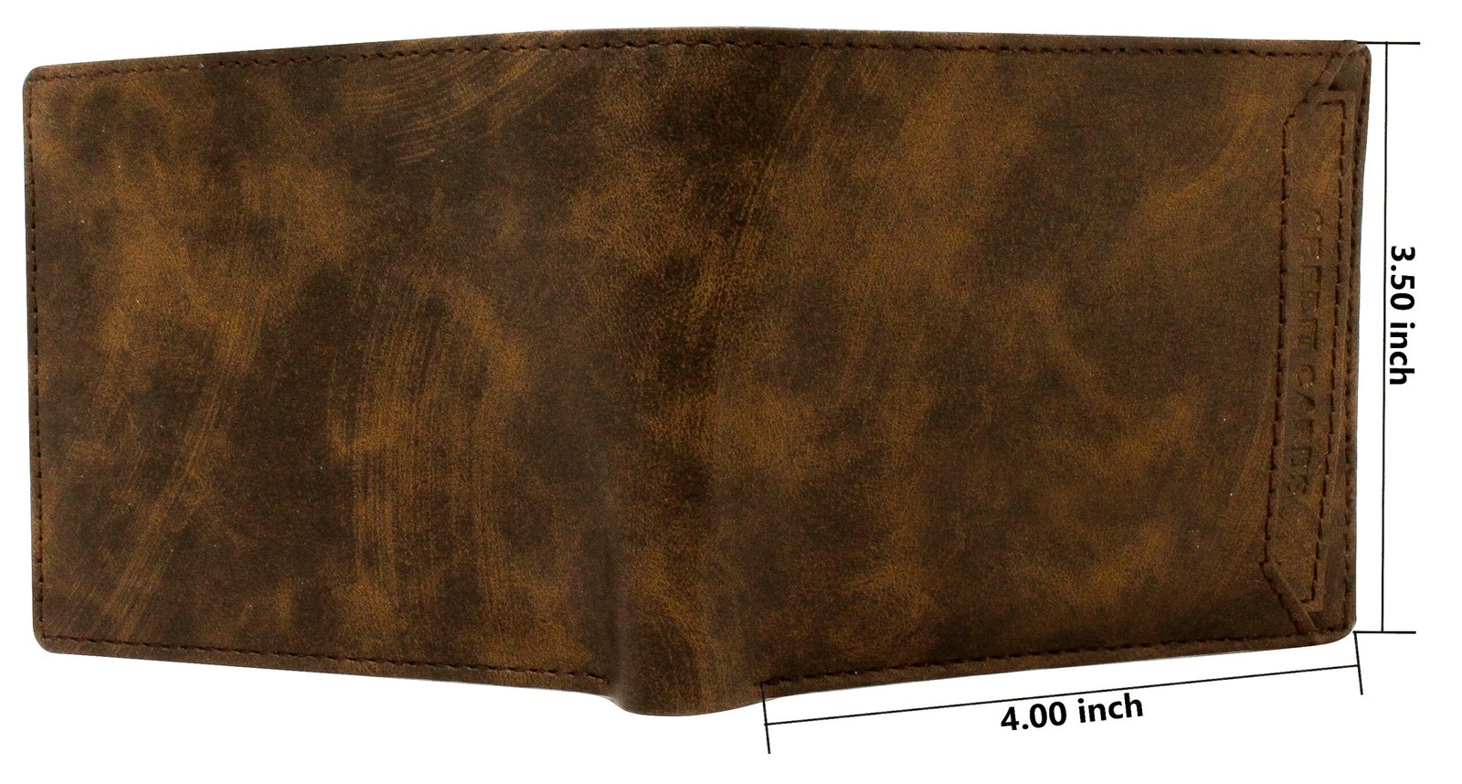 Brown Removable Card Holder Bi-Fold Faux Leather 8 ATM Card Slots Wallet For Men WL04