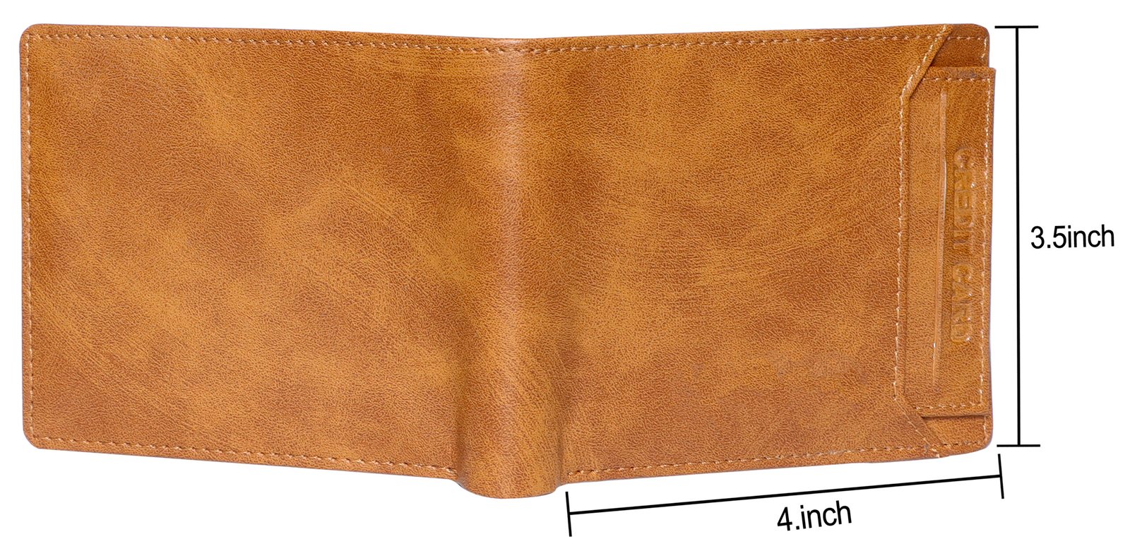 Orange Removable Card Holder Bi-Fold Faux Leather 8 ATM Card Slots Wallet For Men WL06