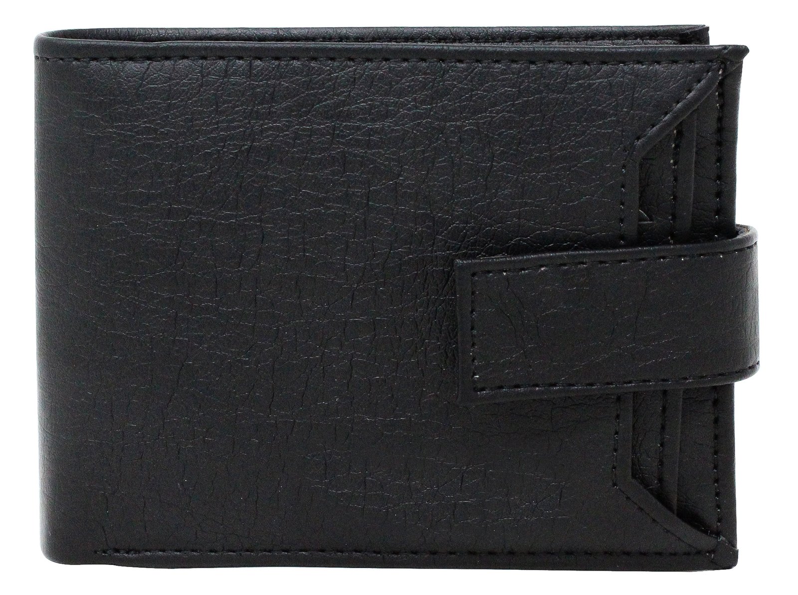 Black Removable Card Holder Bi-Fold Faux Leather 7 ATM Card Slots Wallet For Men WL08