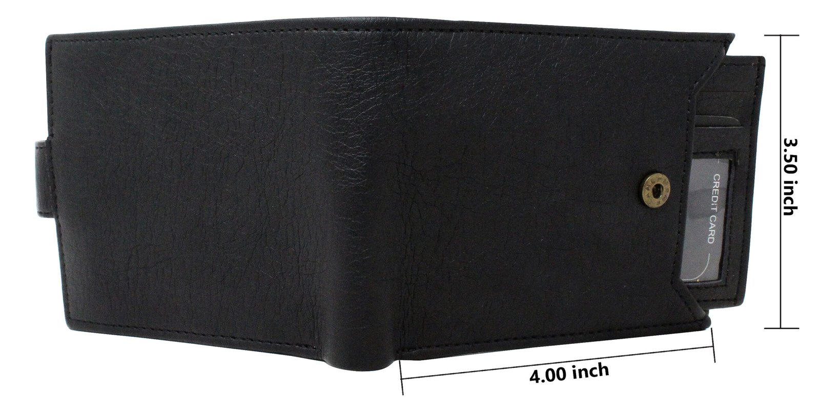 Black Removable Card Holder Bi-Fold Faux Leather 7 ATM Card Slots Wallet For Men WL08