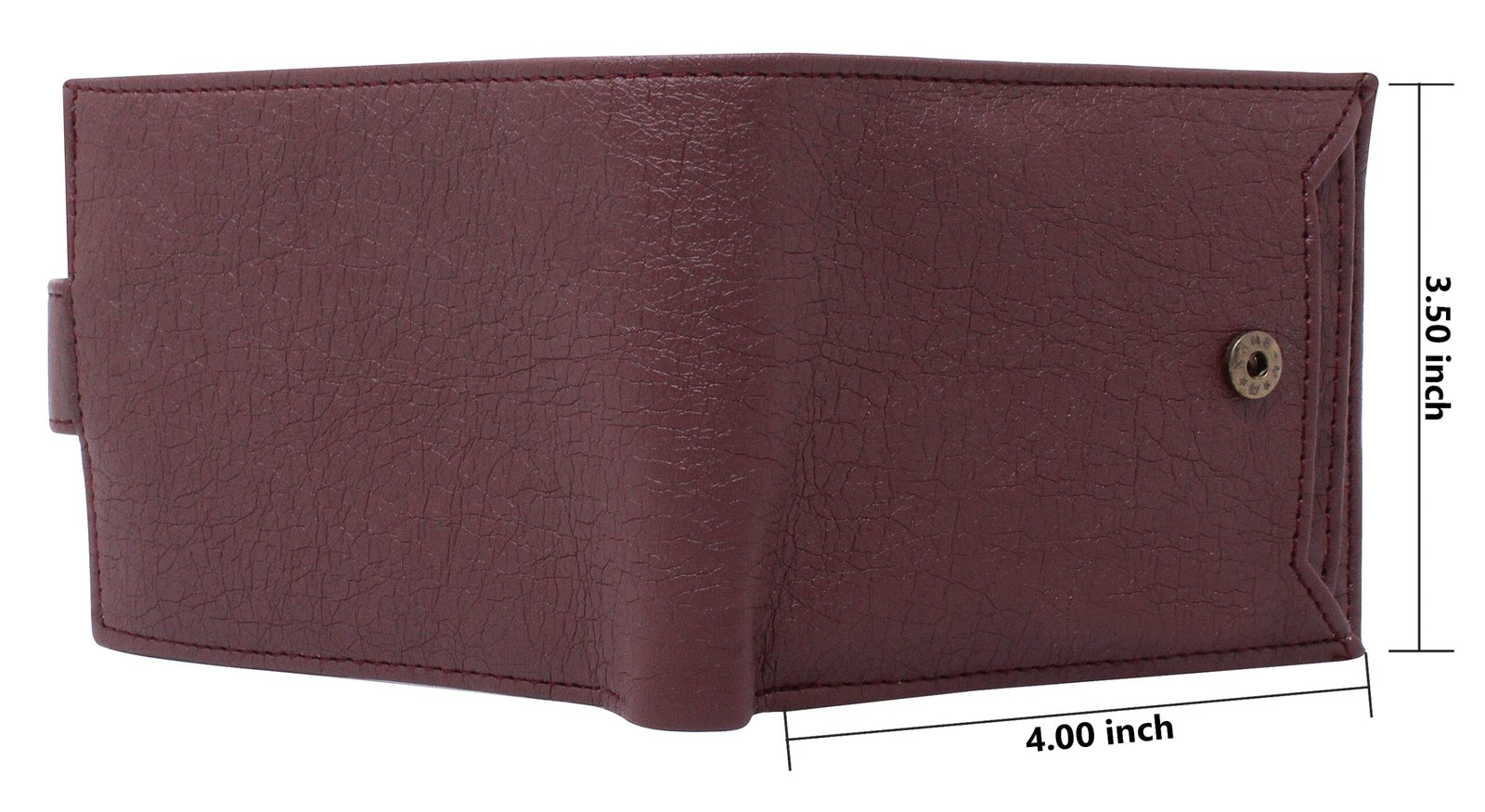 Maroon Removable Card Holder Bi-Fold Faux Leather 7 ATM Card Slots Wallet For Men WL09
