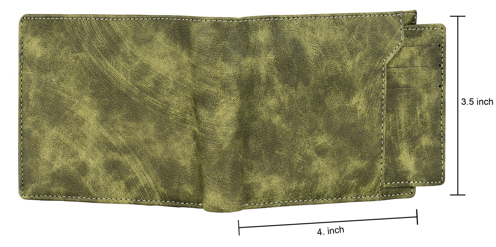 Green Removable Card Holder Bi-Fold Faux Leather 7 ATM Card Slots Wallet For Men WL16