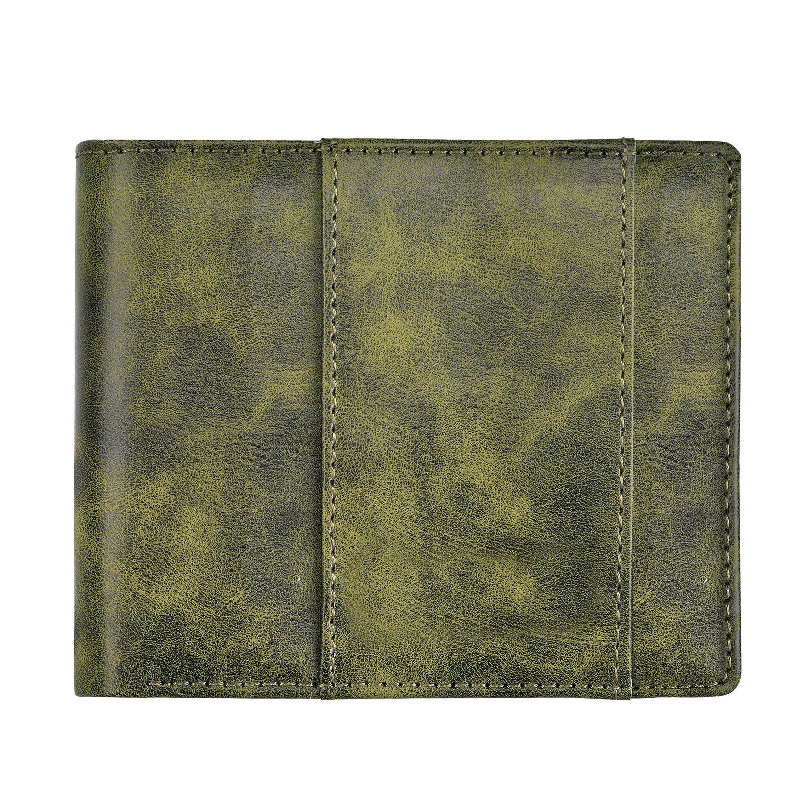 Green Out Side Card Slot Bi-Fold Faux Leather 5 ATM Card Slots Wallet For Men WL18