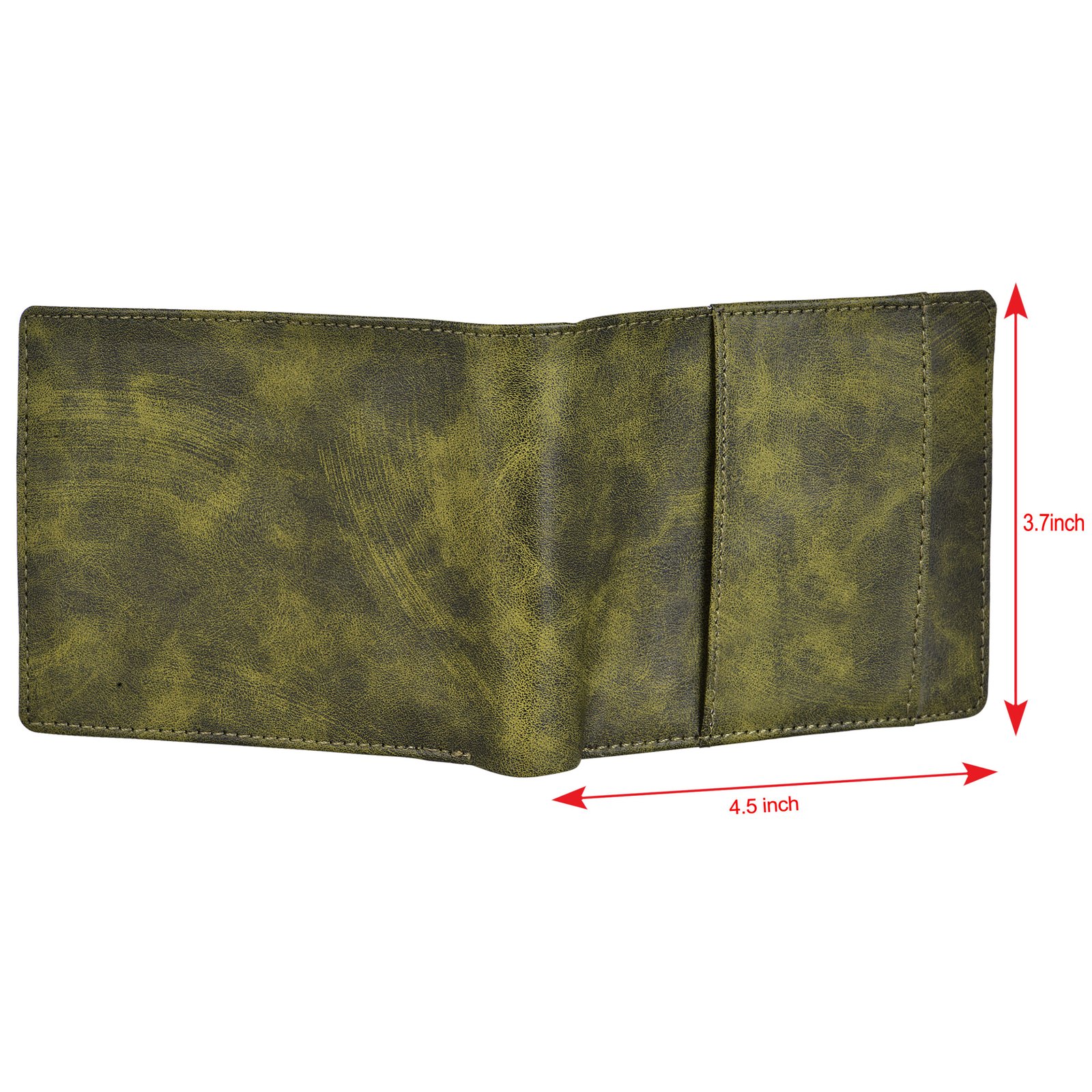 Green Out Side Card Slot Bi-Fold Faux Leather 5 ATM Card Slots Wallet For Men WL18