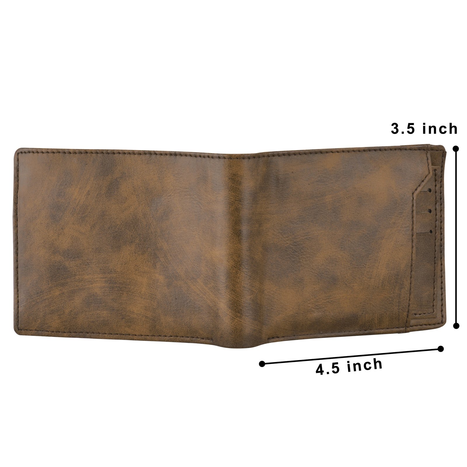 Brown Removable Card Holder Bi-Fold Faux Leather 7 ATM Card Slots Wallet For Men WL24