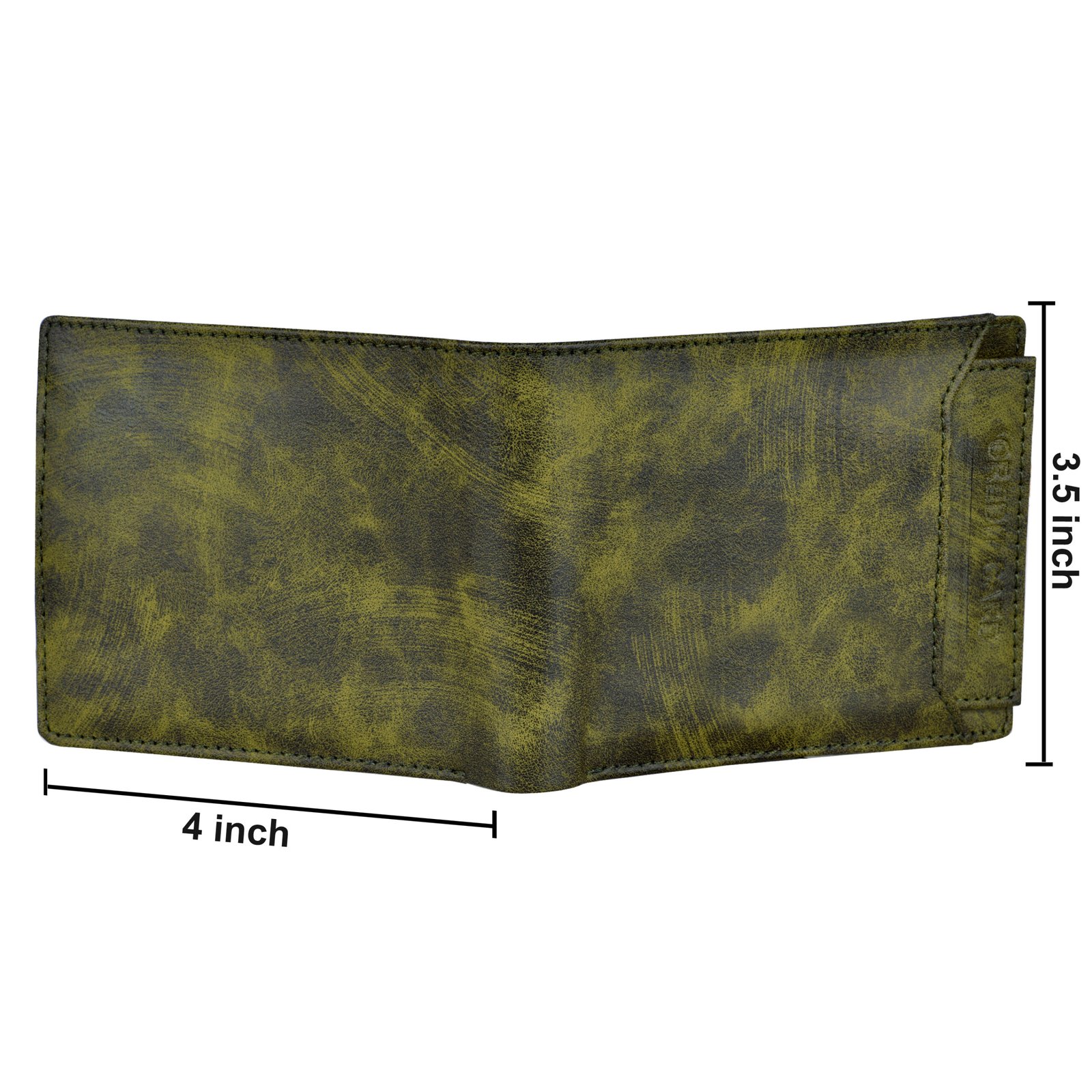 Green Removable Card Holder Bi-Fold Faux Leather 8 ATM Card Slots Wallet For Men WL27