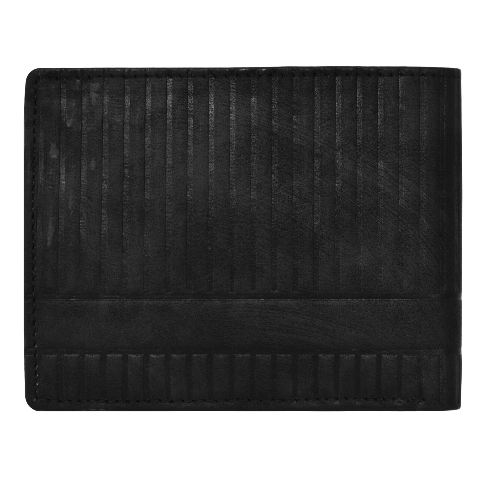 Black 3D Emboss Line Bi-Fold Faux Leather 3 ATM Card Slots Wallet For Men WL31