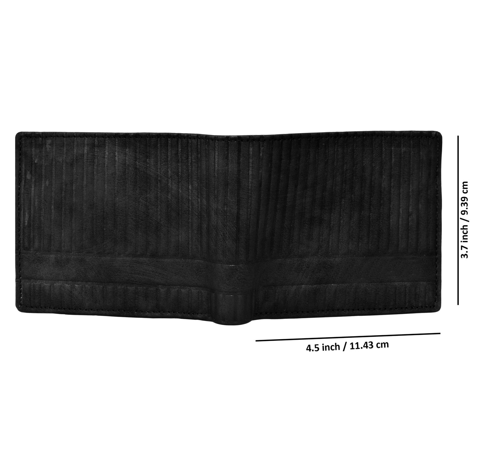 Black 3D Emboss Line Bi-Fold Faux Leather 3 ATM Card Slots Wallet For Men WL31