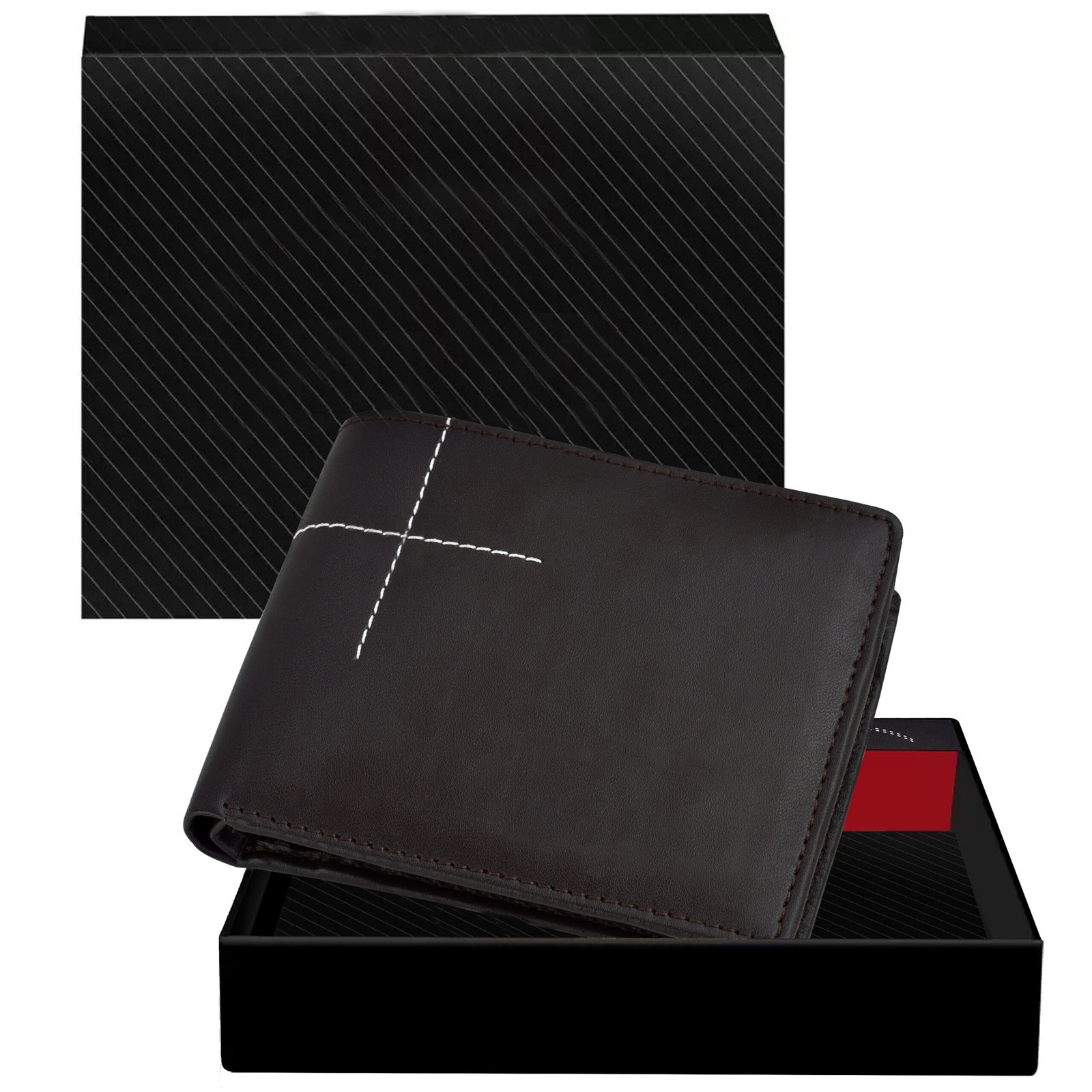 Brown Designer Bi-Fold Faux Leather 3 ATM Card Slots Wallet For Men WL41