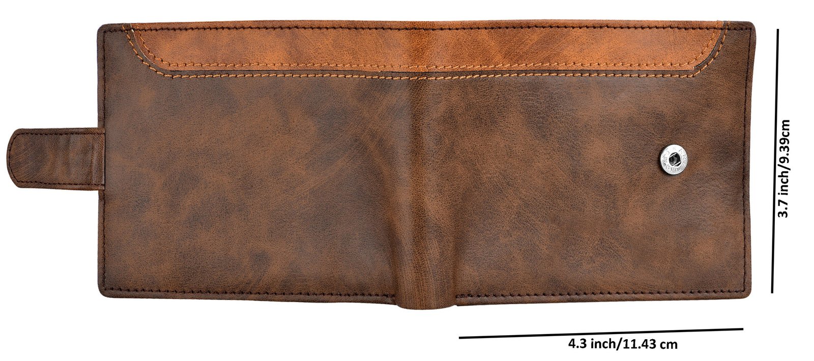 Brown-Tan Dual Color Bi-Fold Faux Leather 5 ATM Card Slots Wallet For Men WL44