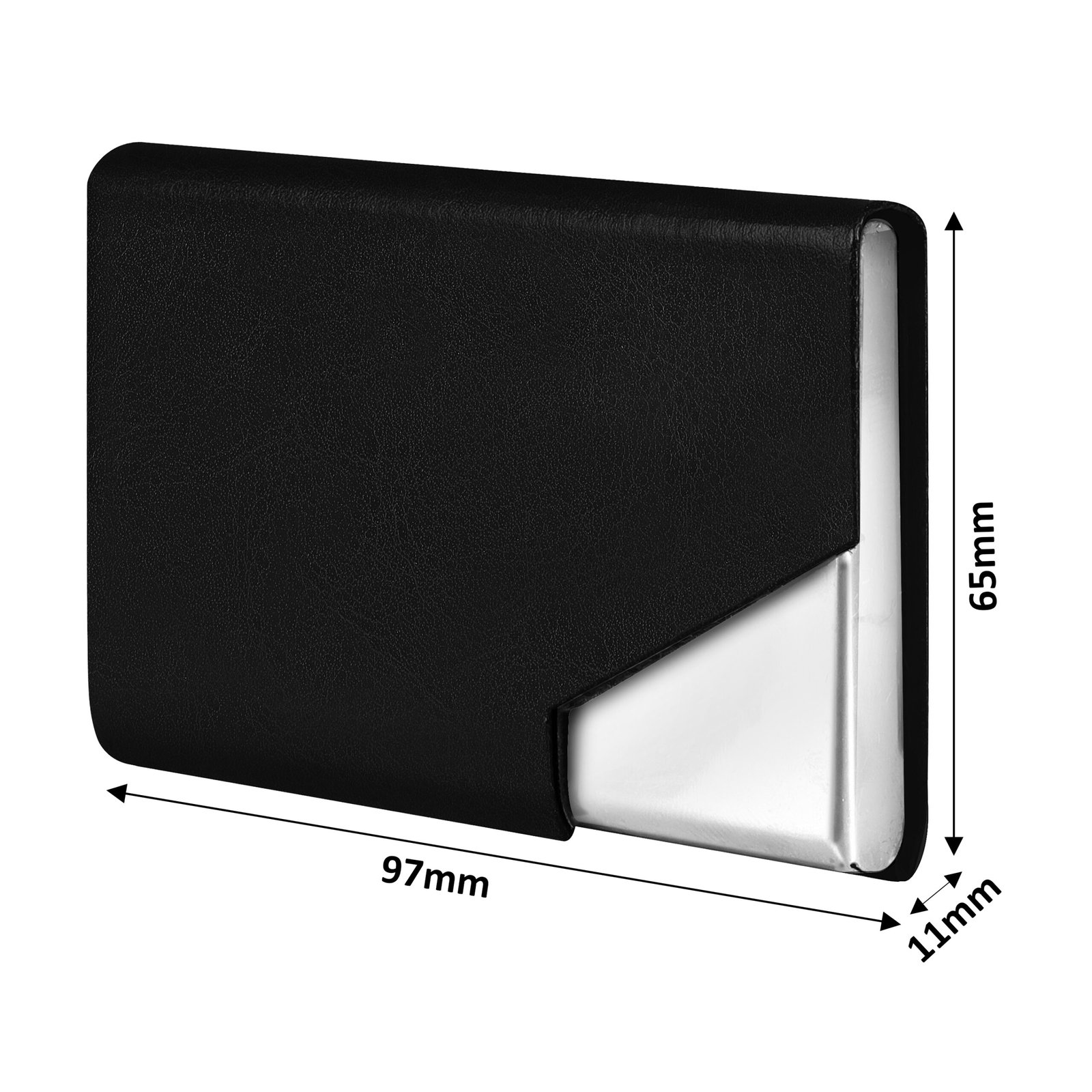 Black Small Pocket Sized Metal ID, Credit-Debit Card Holder WL602