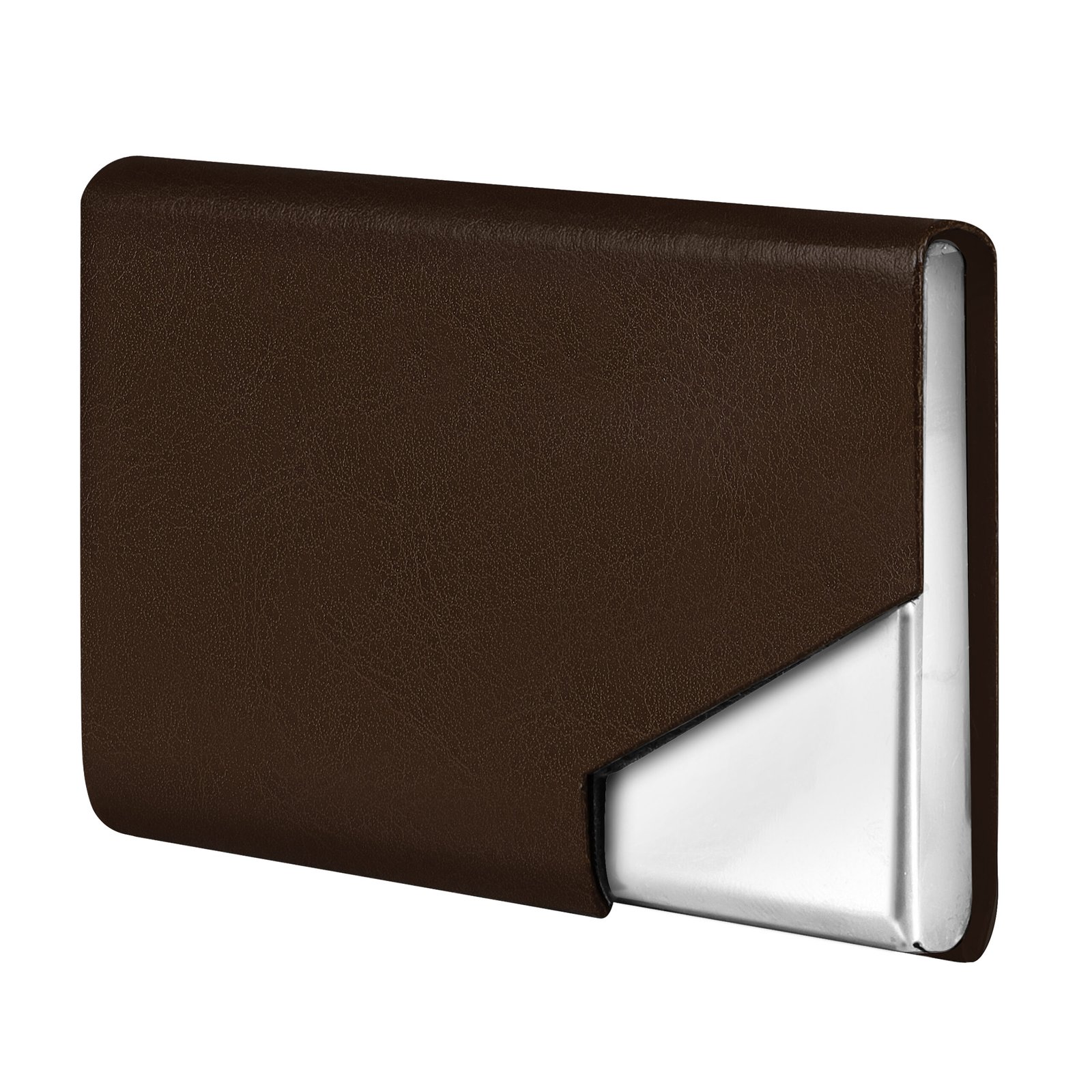 Brown Small Pocket Sized Metal ID, Credit-Debit Card Holder WL603