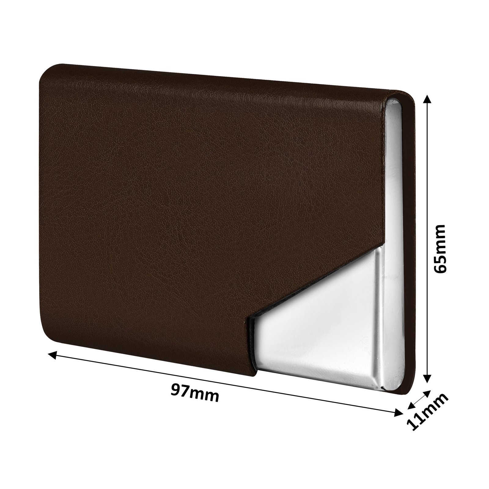 Brown Small Pocket Sized Metal ID, Credit-Debit Card Holder WL603