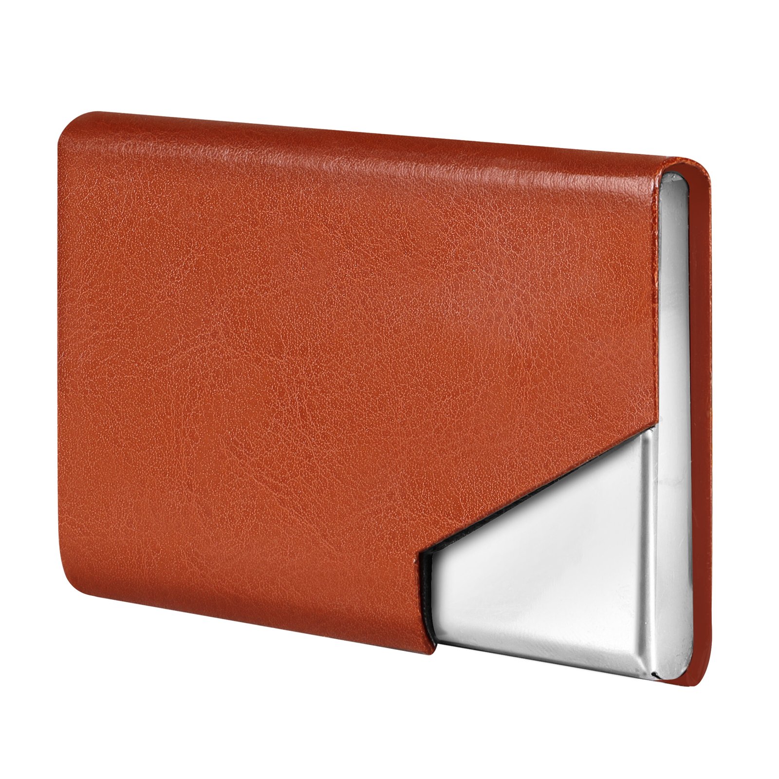 Tan Small Pocket Sized Metal ID, Credit-Debit Card Holder WL604