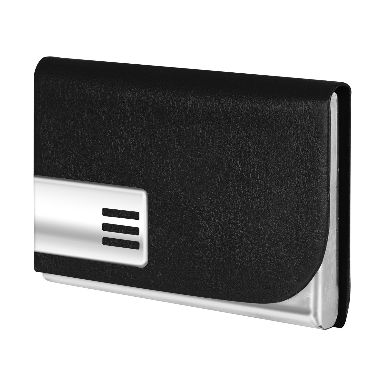 Black Small Pocket Sized Metal ID, Credit-Debit Card Holder WL605