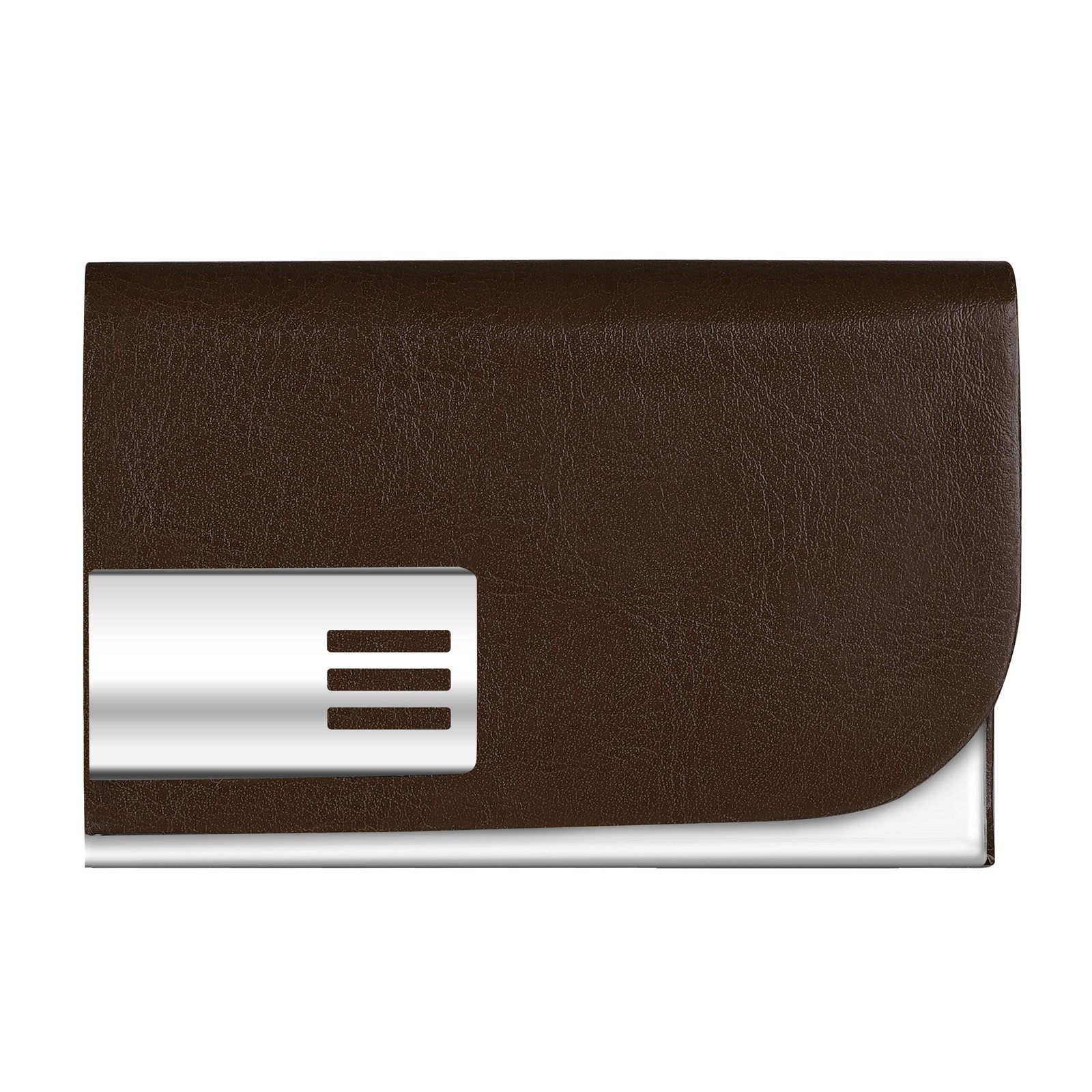 Brown Small Pocket Sized Metal ID, Credit-Debit Card Holder WL606